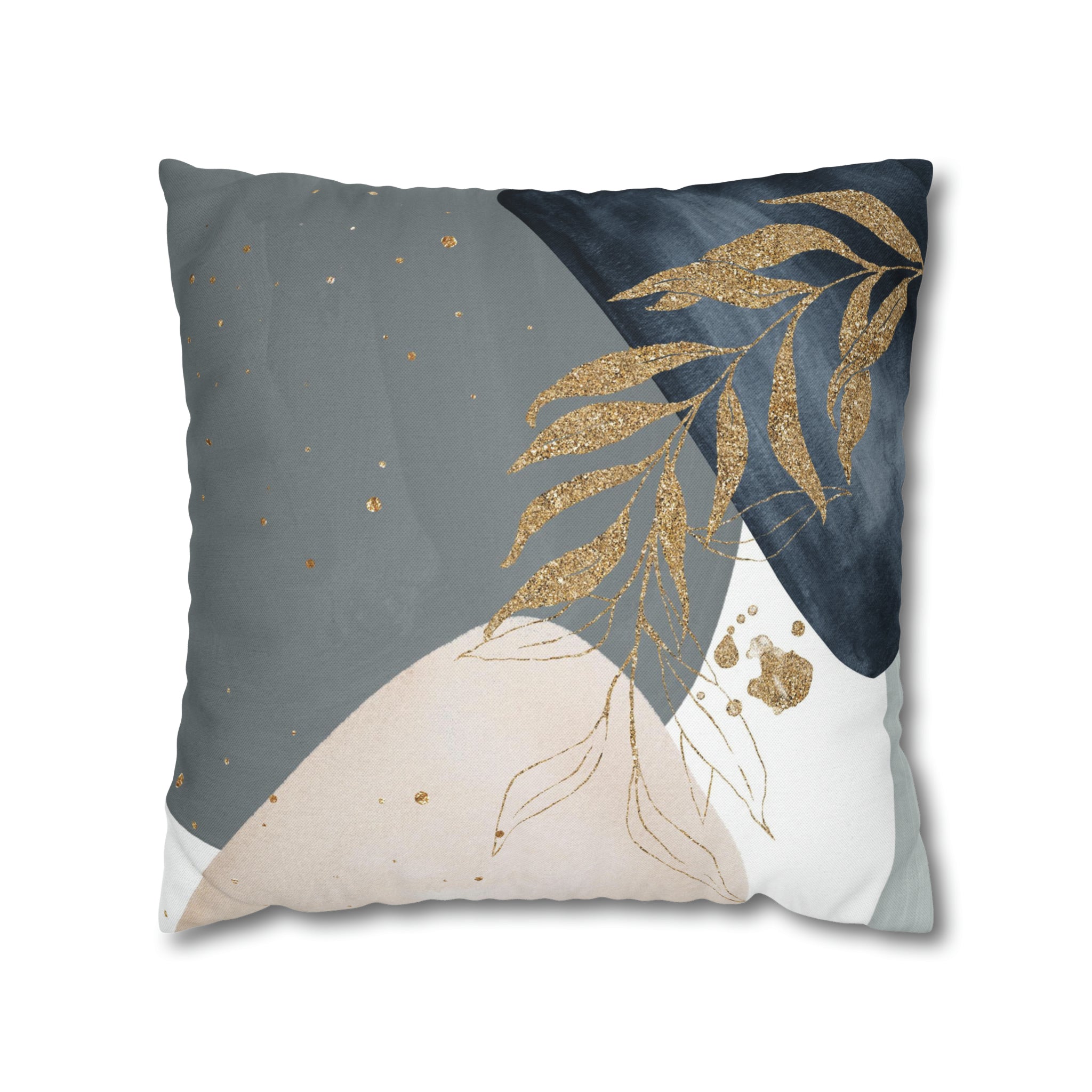 Abstract Pillow Cover | Boho Grey Navy Blue, Beige