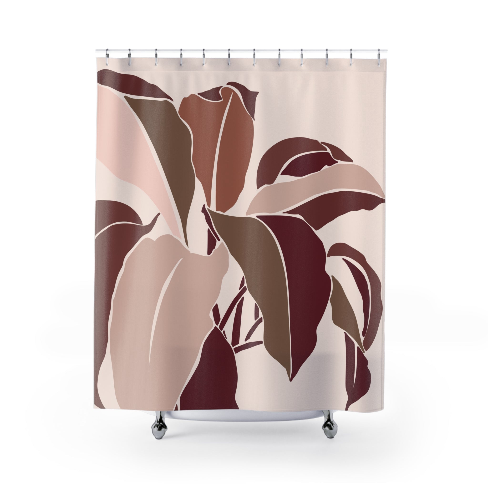 Botanical Shower Curtain | Earthy Minimalist Bathroom Decor