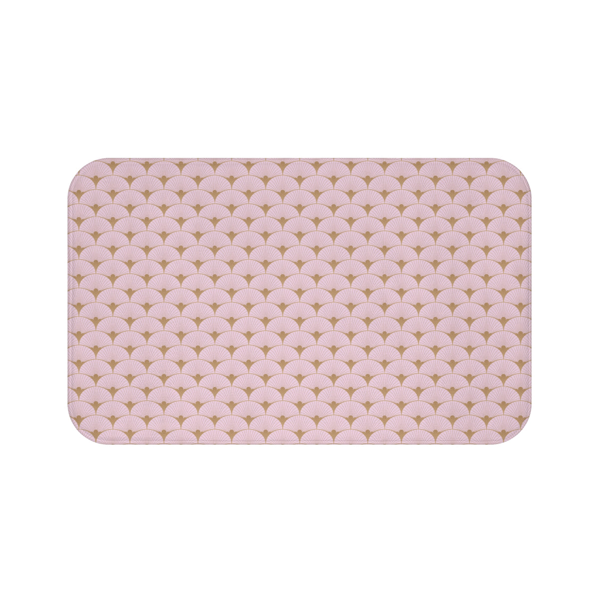Blush Camel Deco Fan Bath Mat, Vintage Bathroom Rug