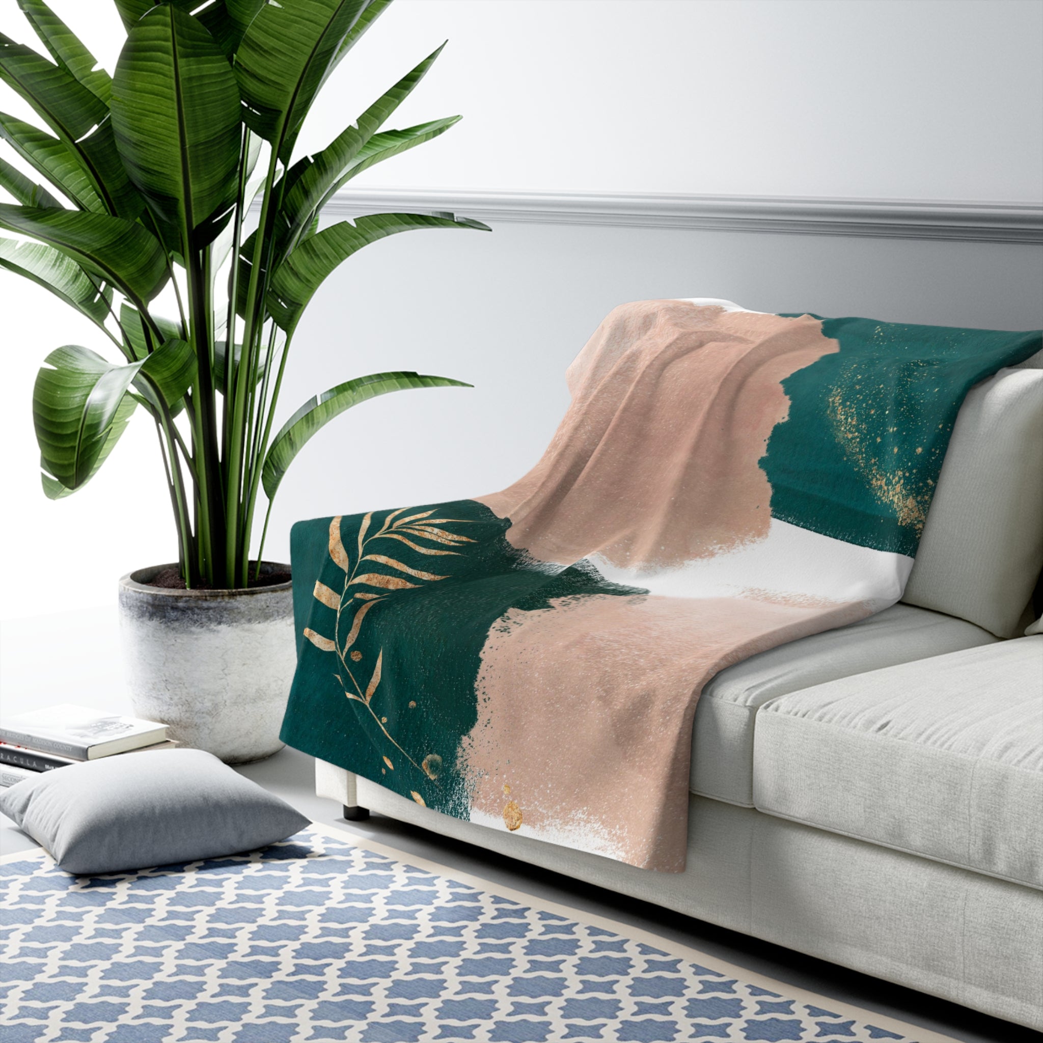 modern abstract cozy blanket