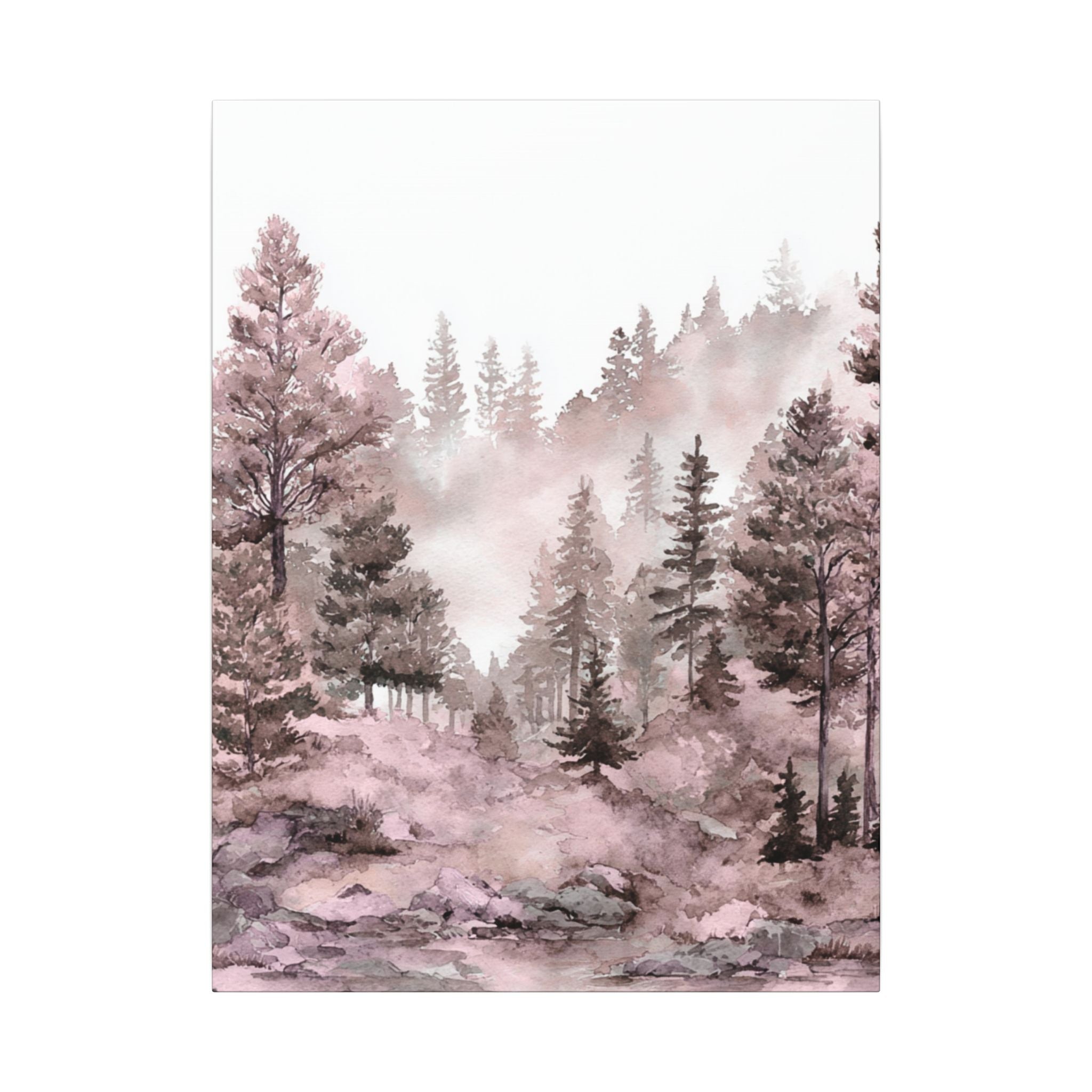Canvas Wall Art | Pink Nature, Forest Wall Artwork