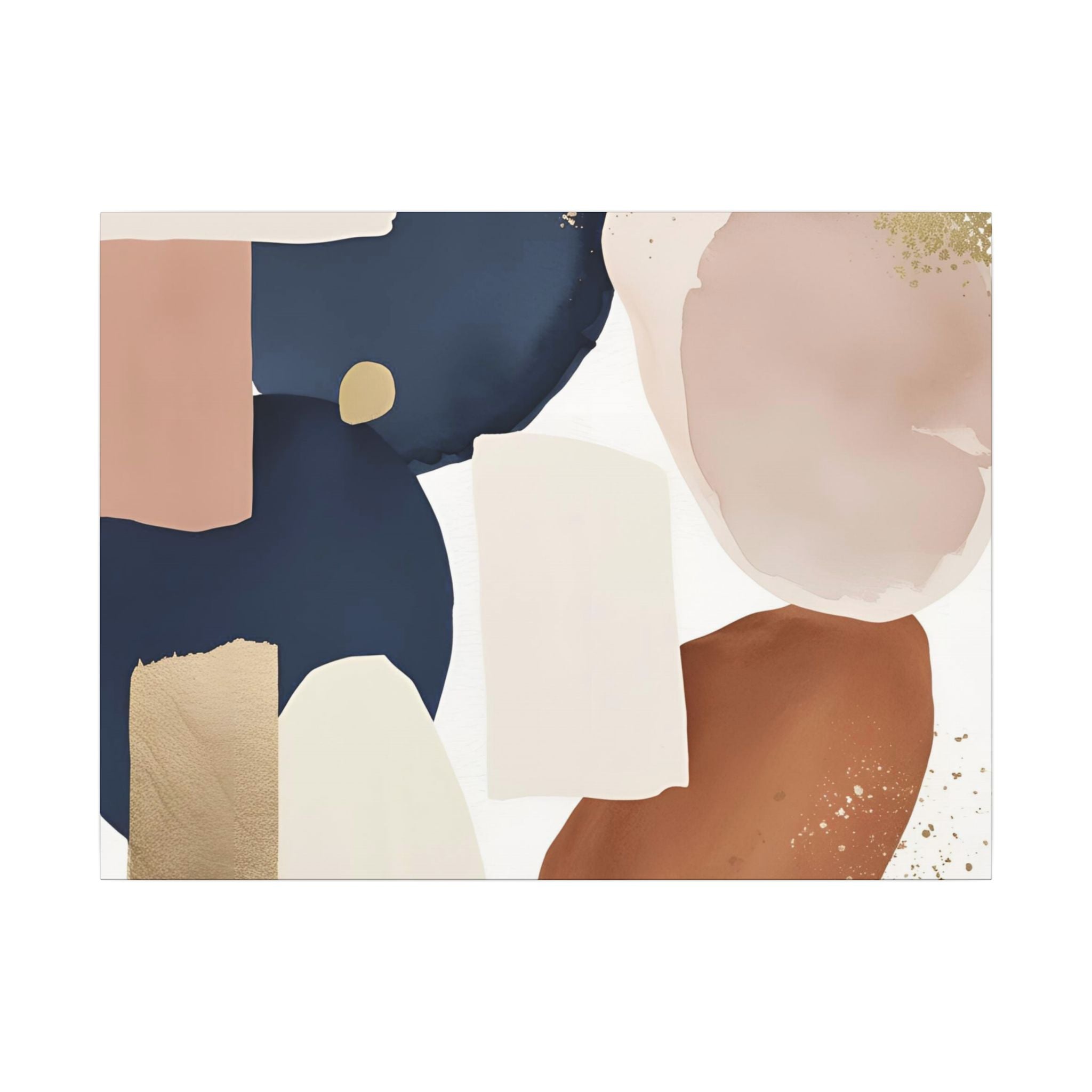 The image is an abstract art piece featuring various shapes and colors, including shades of blue, pink, and brown.