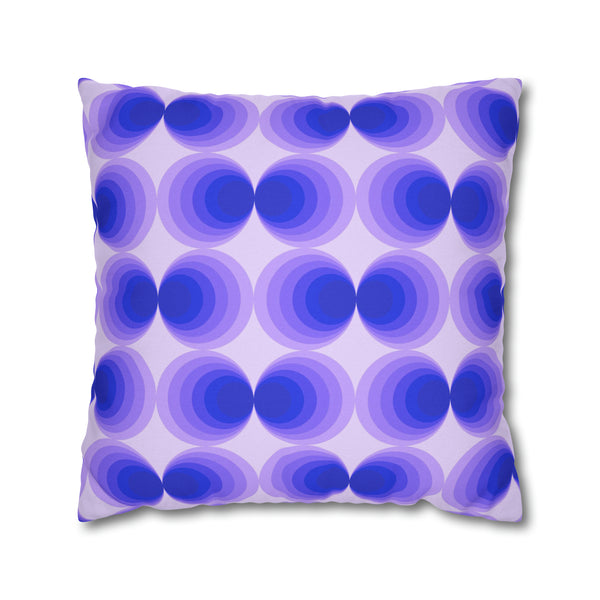 Retro Throw Pillow Cover | Lavender Purple, Blue