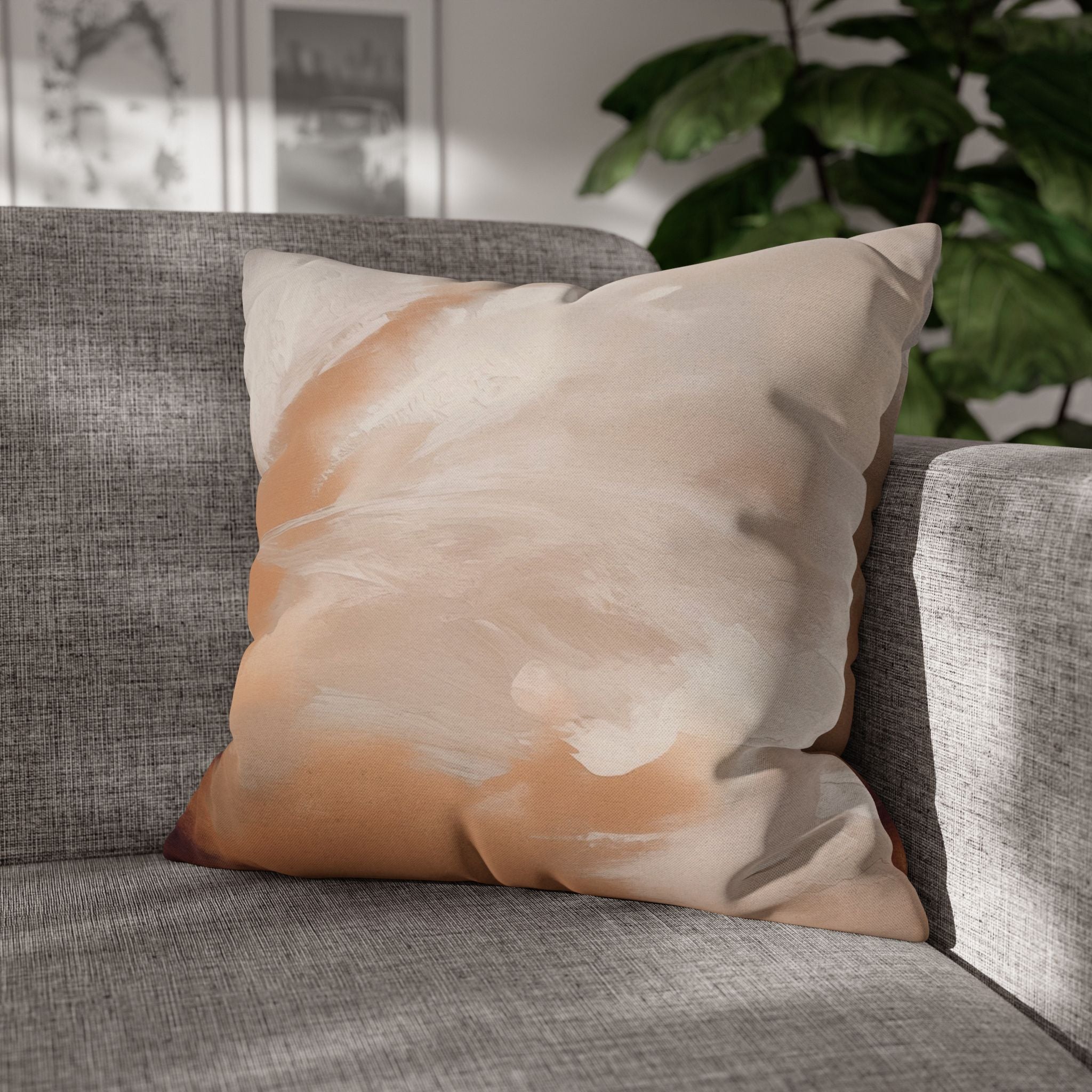 Abstract Pillow Cover | Terracotta Beige Cream