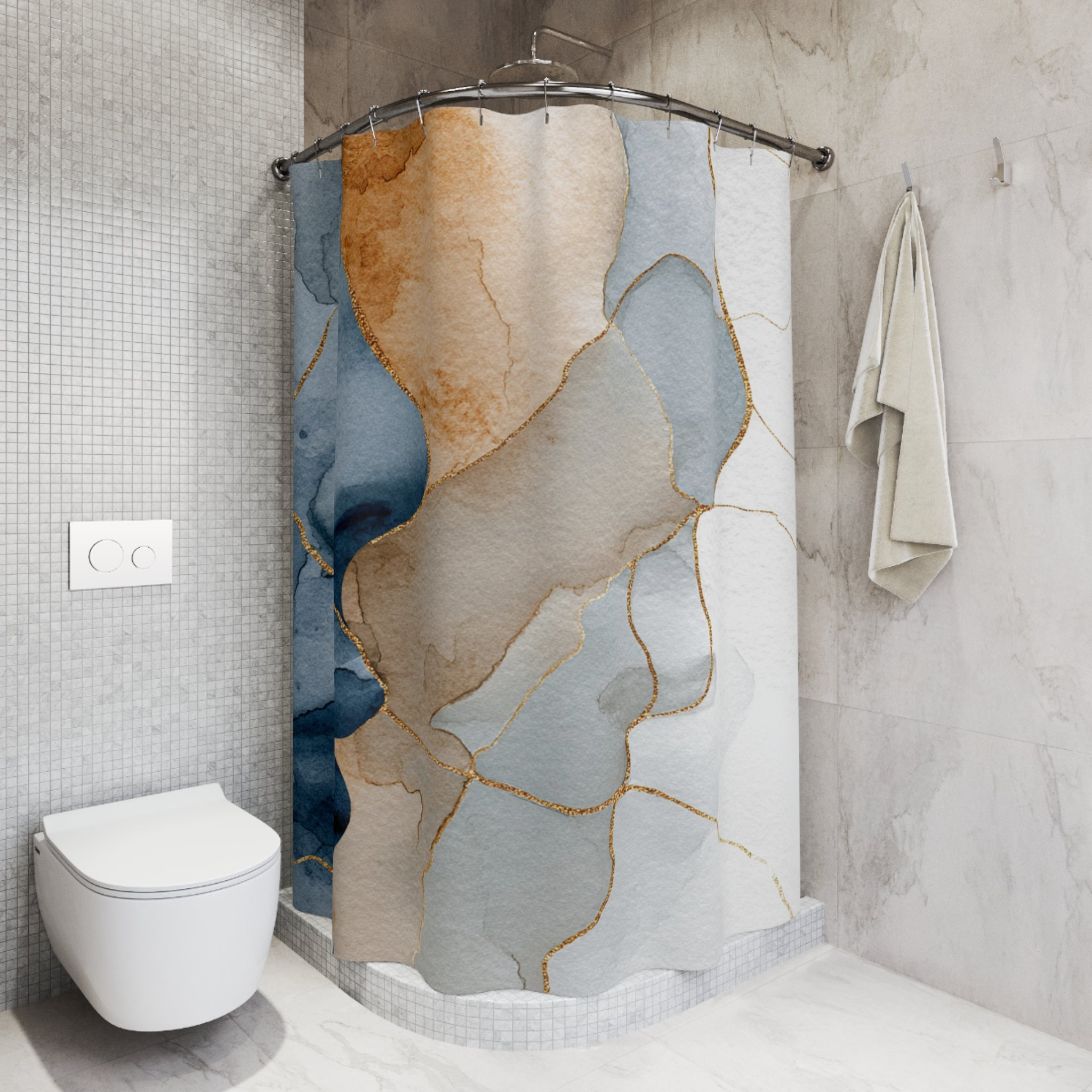 Avant Garde Shower Curtain | Abstract Watercolor Bathroom Decor