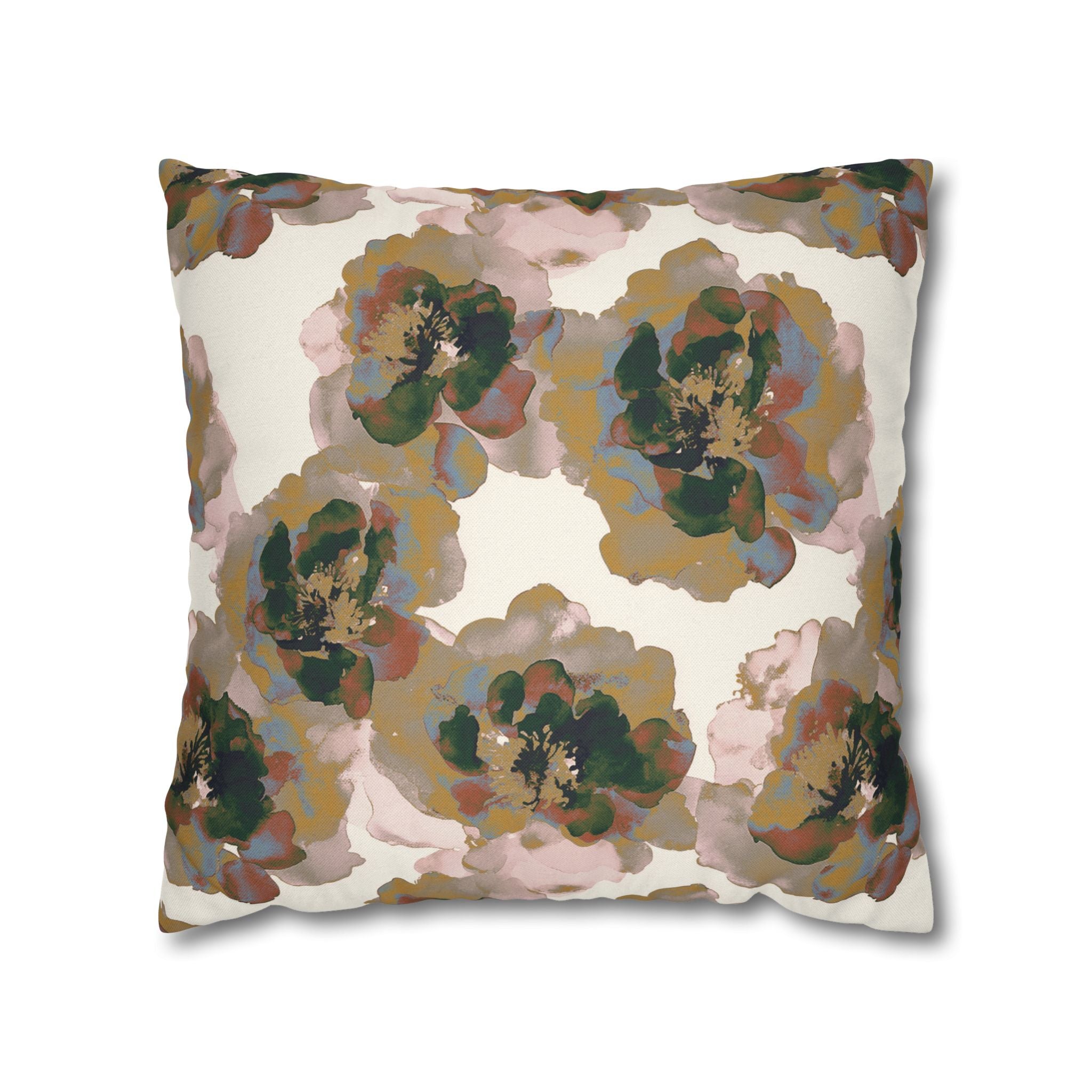 Floral Throw Pillow Cover, Grandmillenial Botanical Modern Organic Decor Cushion