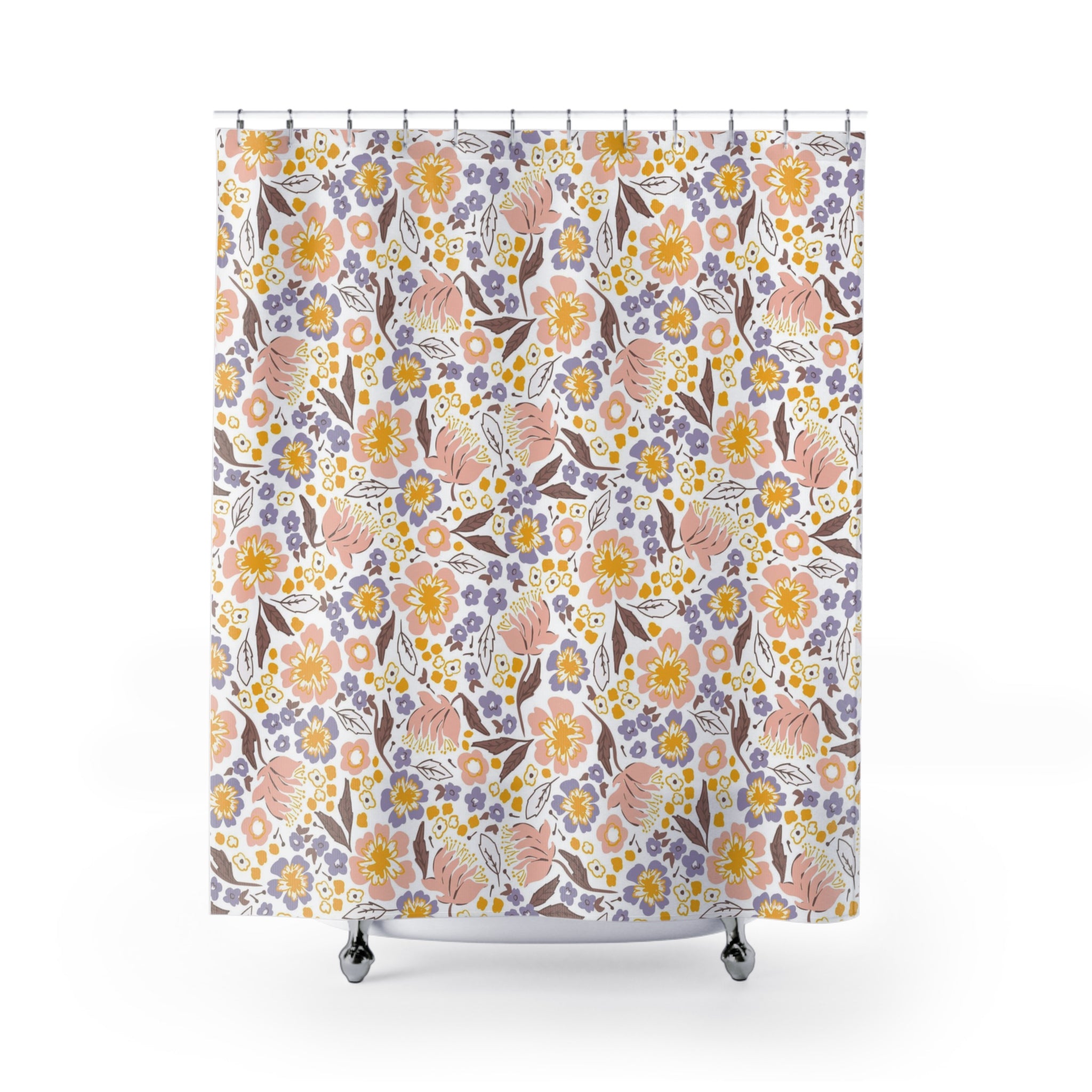 modern boho fabric shower curtain