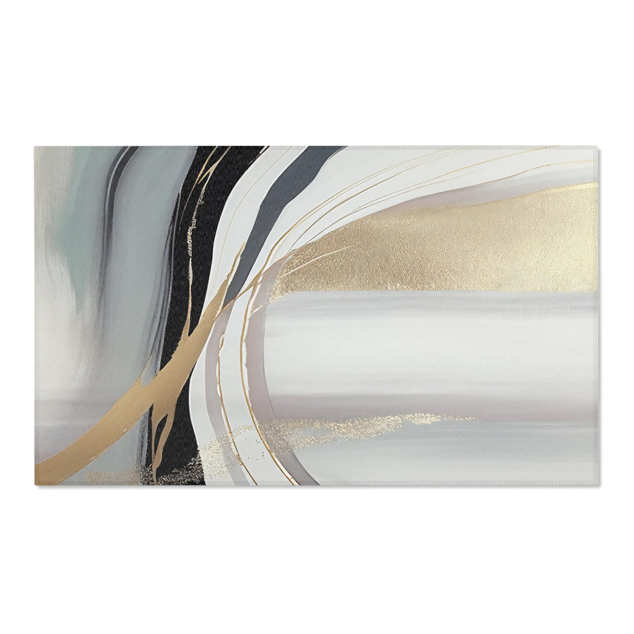 Modern Abstract Large Area Rug | Grey Black Beige ombre Watercolor Rug