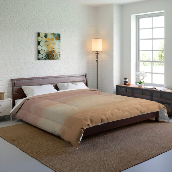 Abstract Ombre Comforter | Sand Peach Beige Blanket