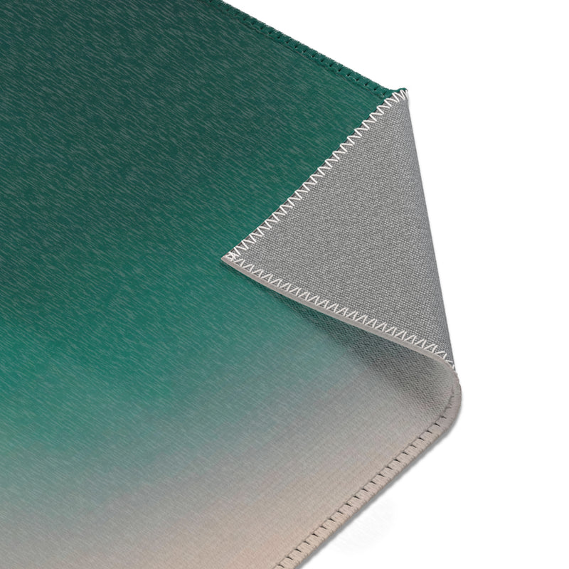 Abstract Area Rug | Modern Rug, Emerald Green, Beige