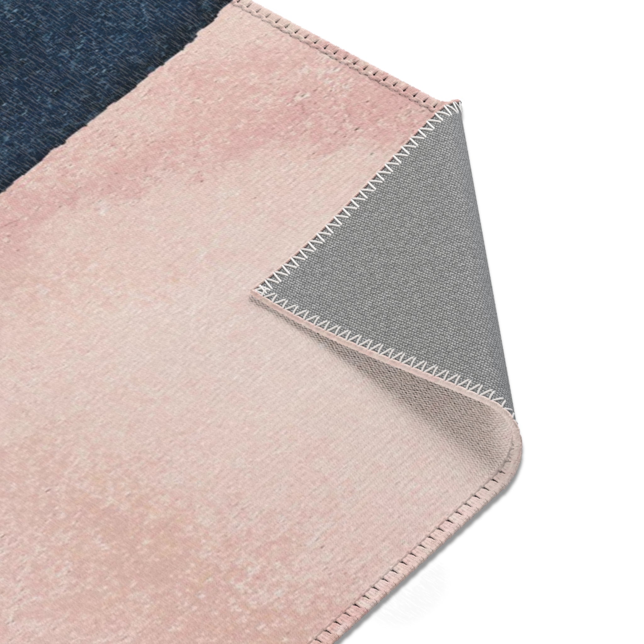 Abstract Area Rug | Navy Blue, Blush Pink  Watercolor Artsy Rug