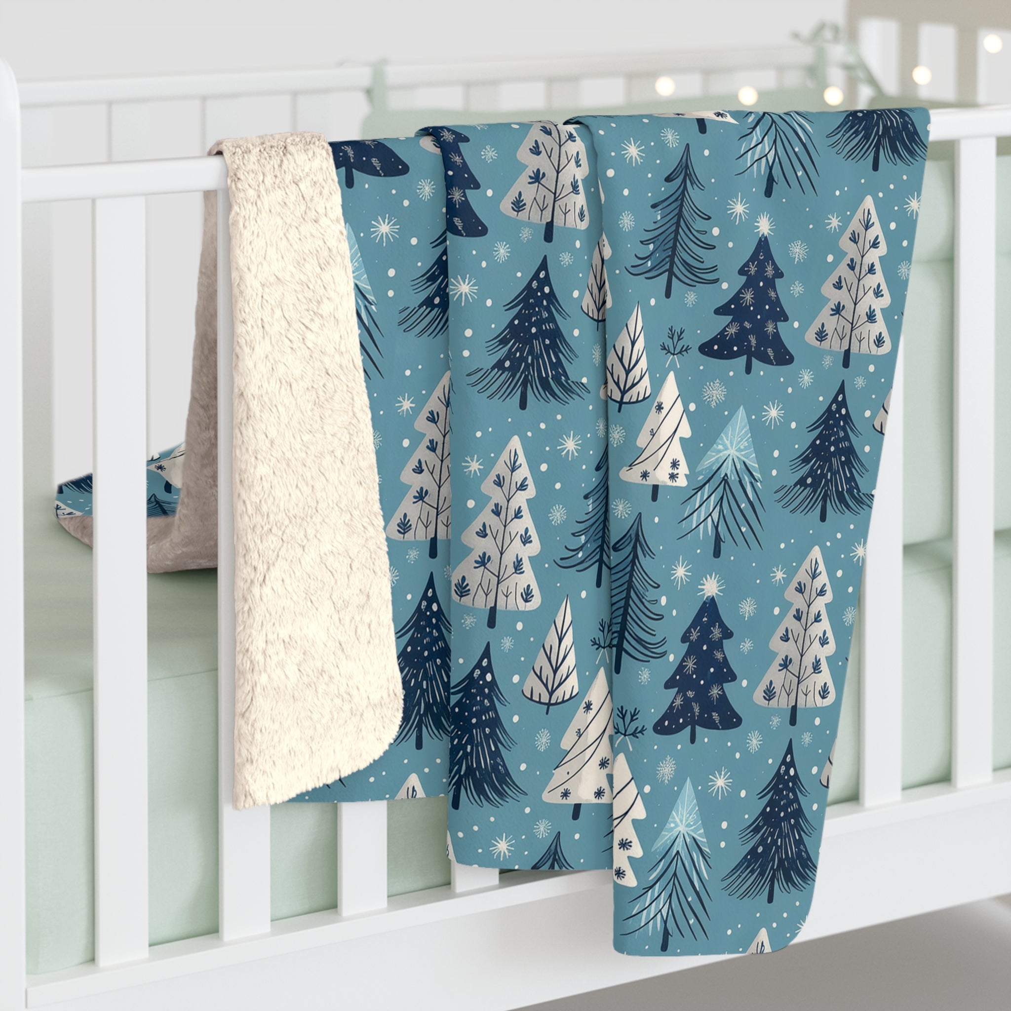 Holidays Throw Blanket | Blue Christmas Trees