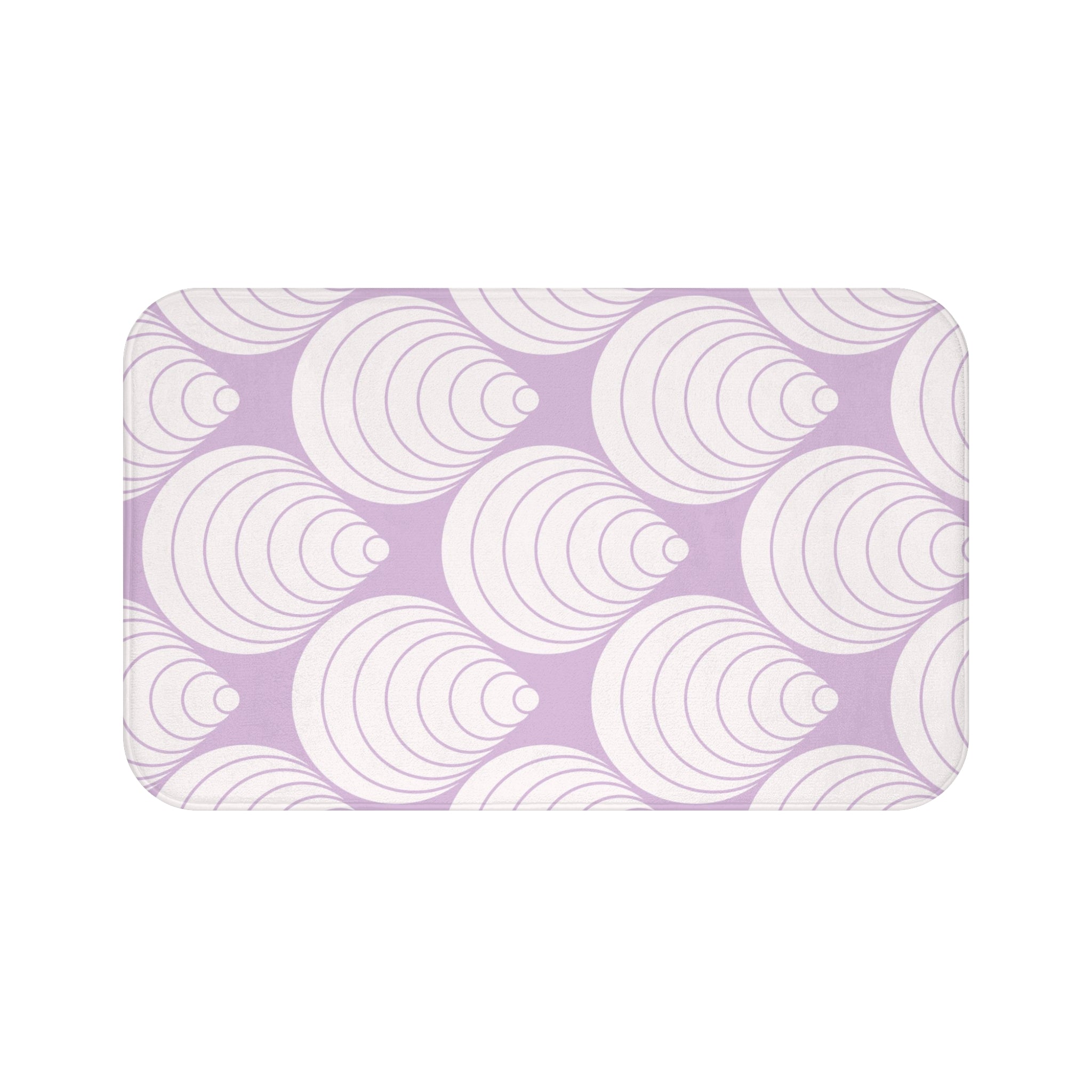 Art Deco Bath Mat, Kitchen Mat | Lavender, White Geometric