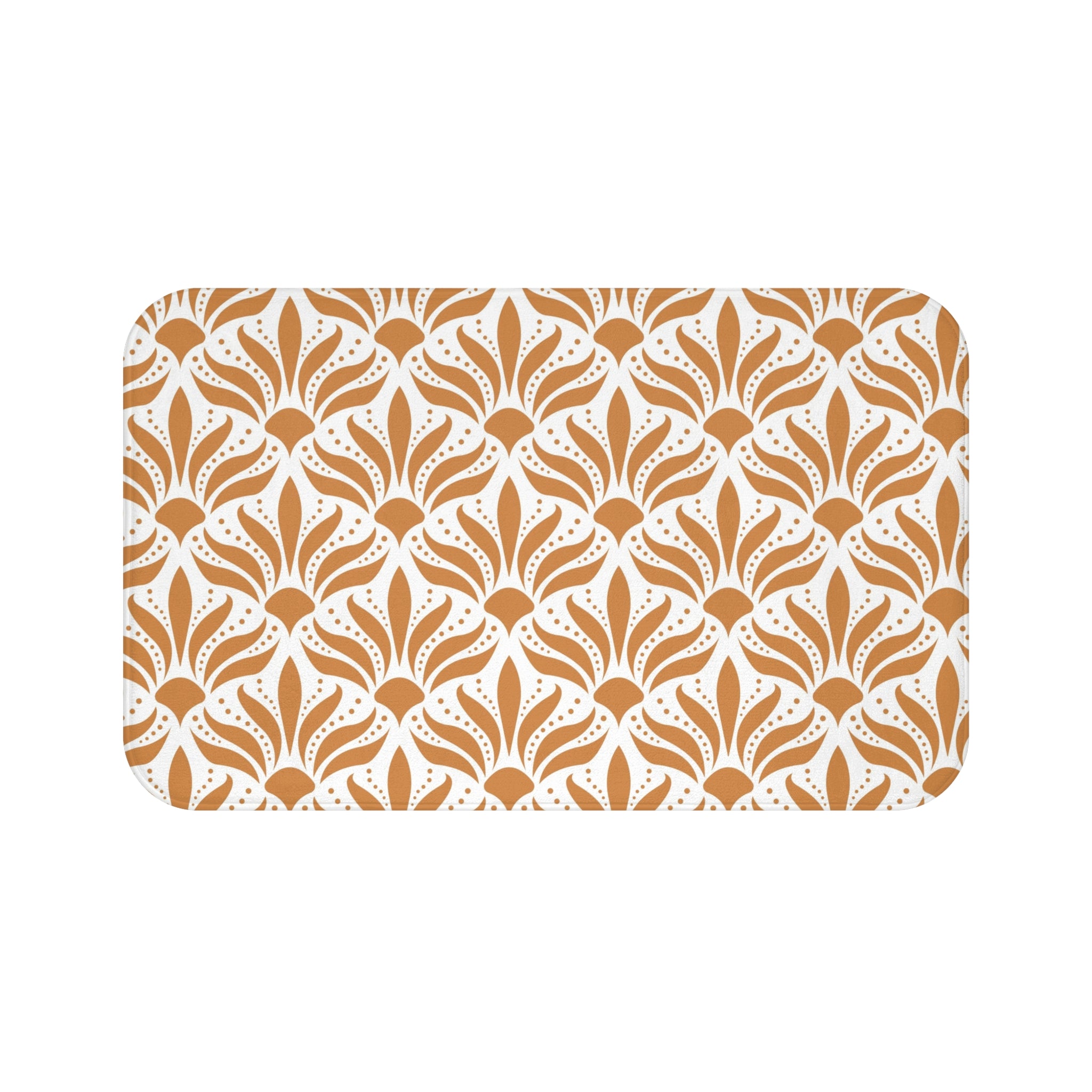 Art Deco Bath, Kitchen Mat | Retro Terracotta White, Art Nouveau