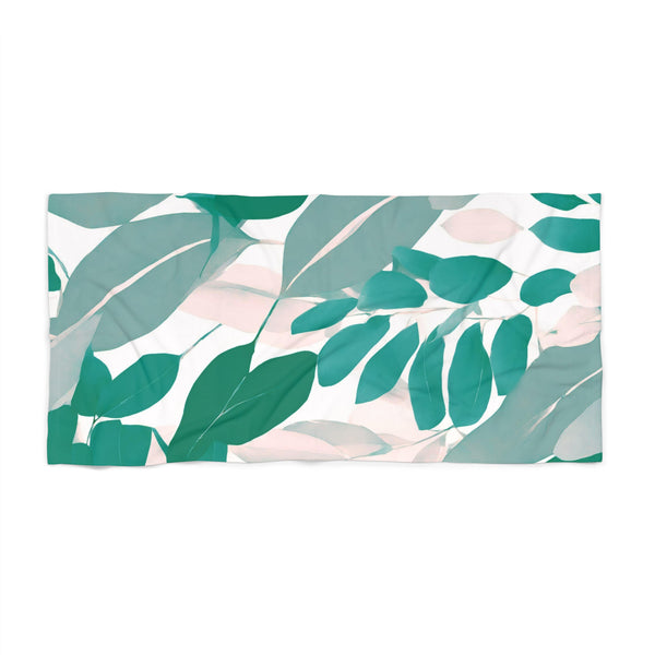 Bath Towel | Floral Sage Teal Green, Blush Pink