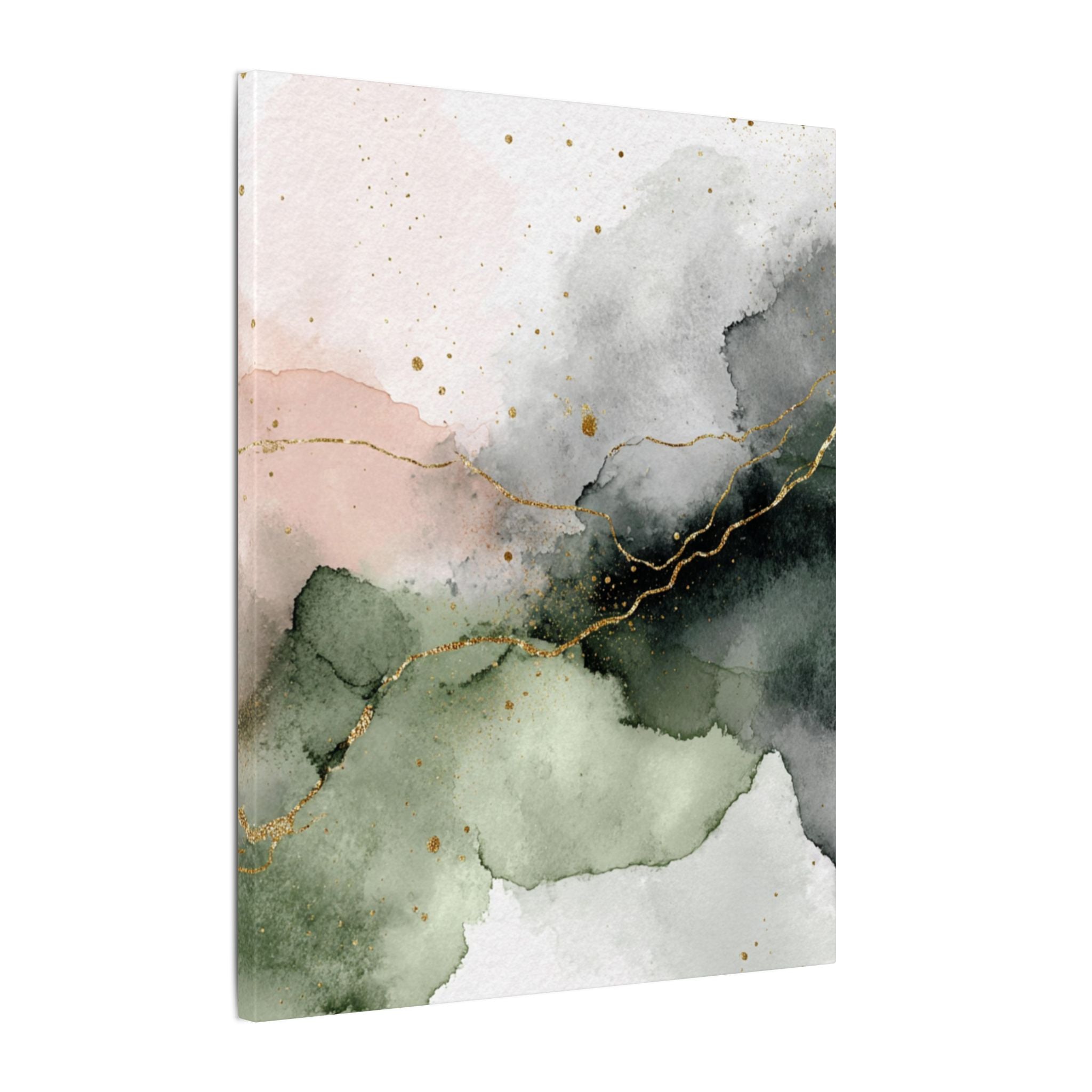 Abstract Neutral Wall Art Print | Boho Earthy Home Decor | Green, Blush Pink Modern Organic Art