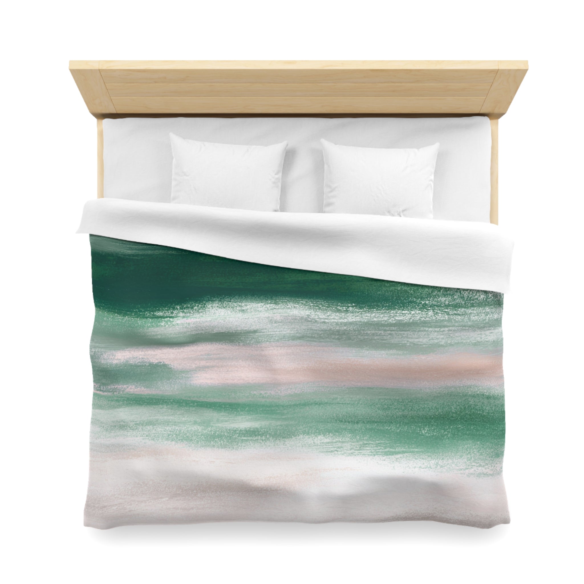 Ombre Duvet, Pillow Cover | Green Ivory Bedroom Decor
