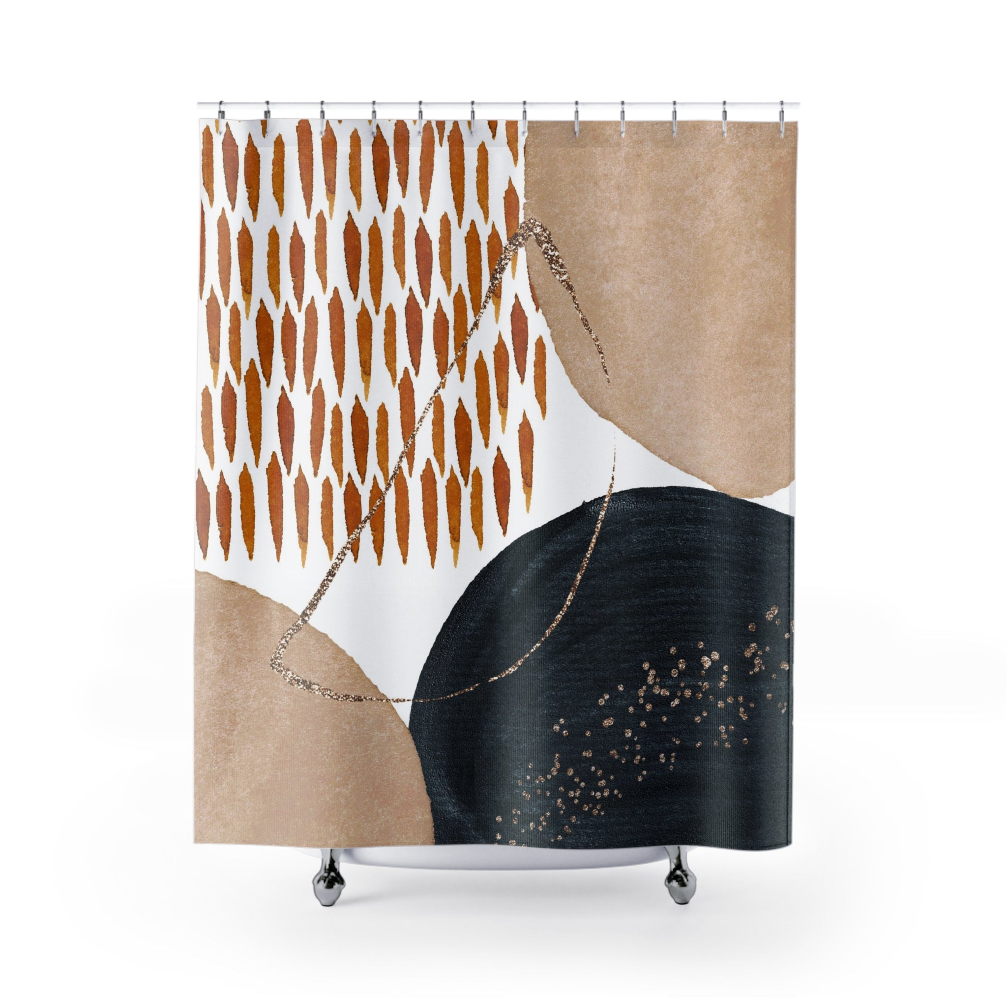 modern boho fabric shower curtain