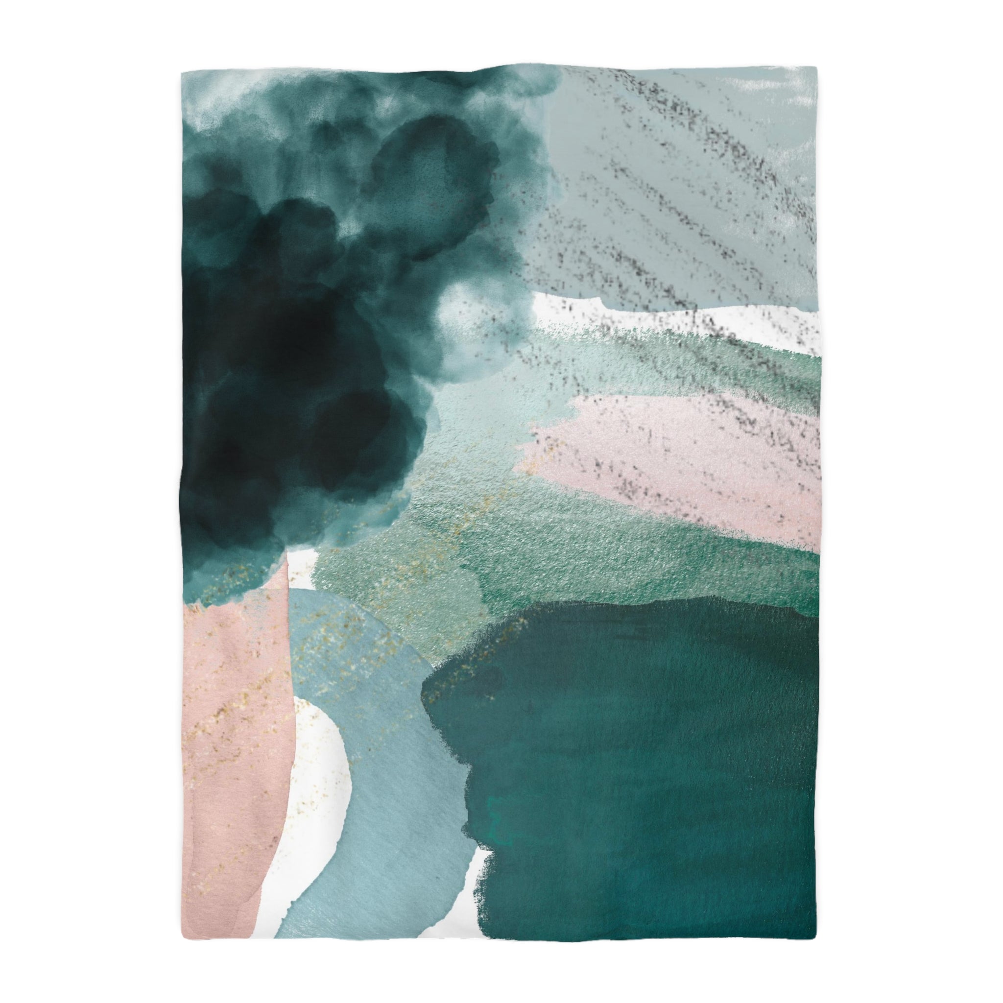 Abstract Duvet, Pillow Cover | Green Blush Bedroom Decor