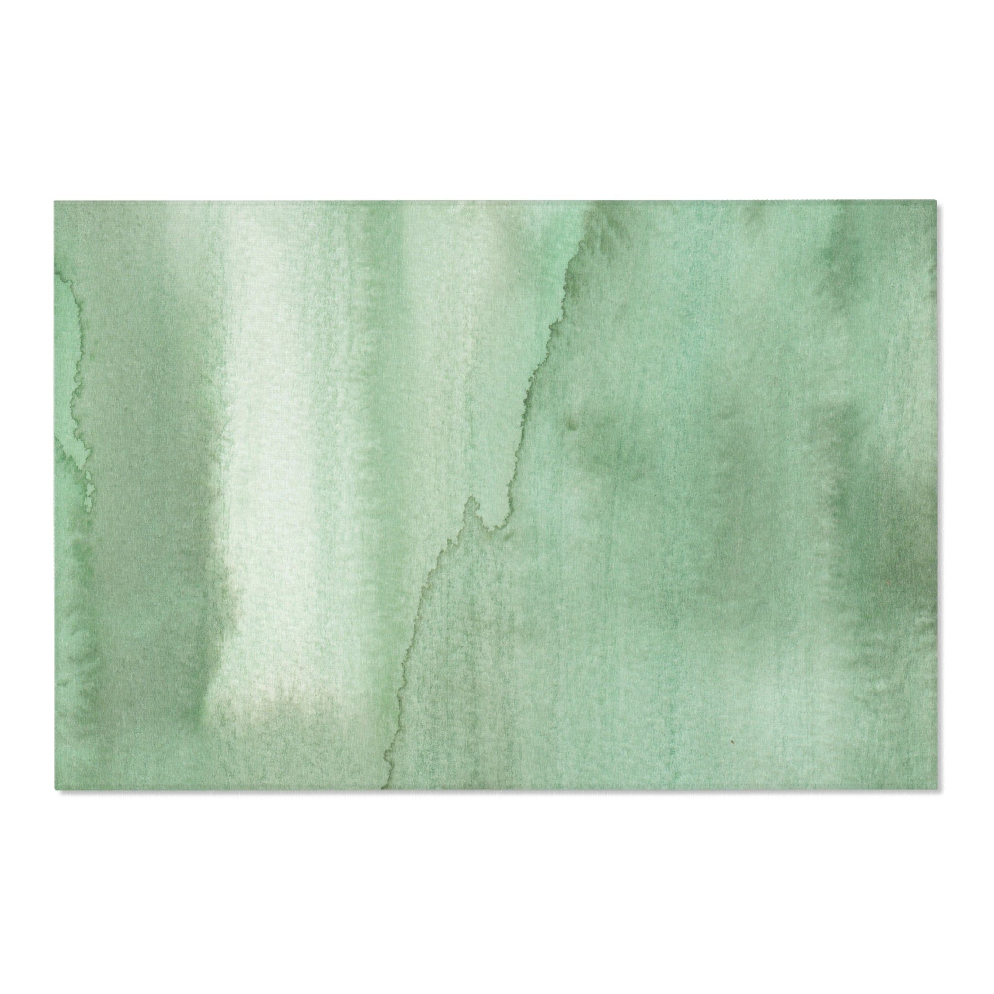 Boho Area Rug | Sage Green, Watercolor Ombre