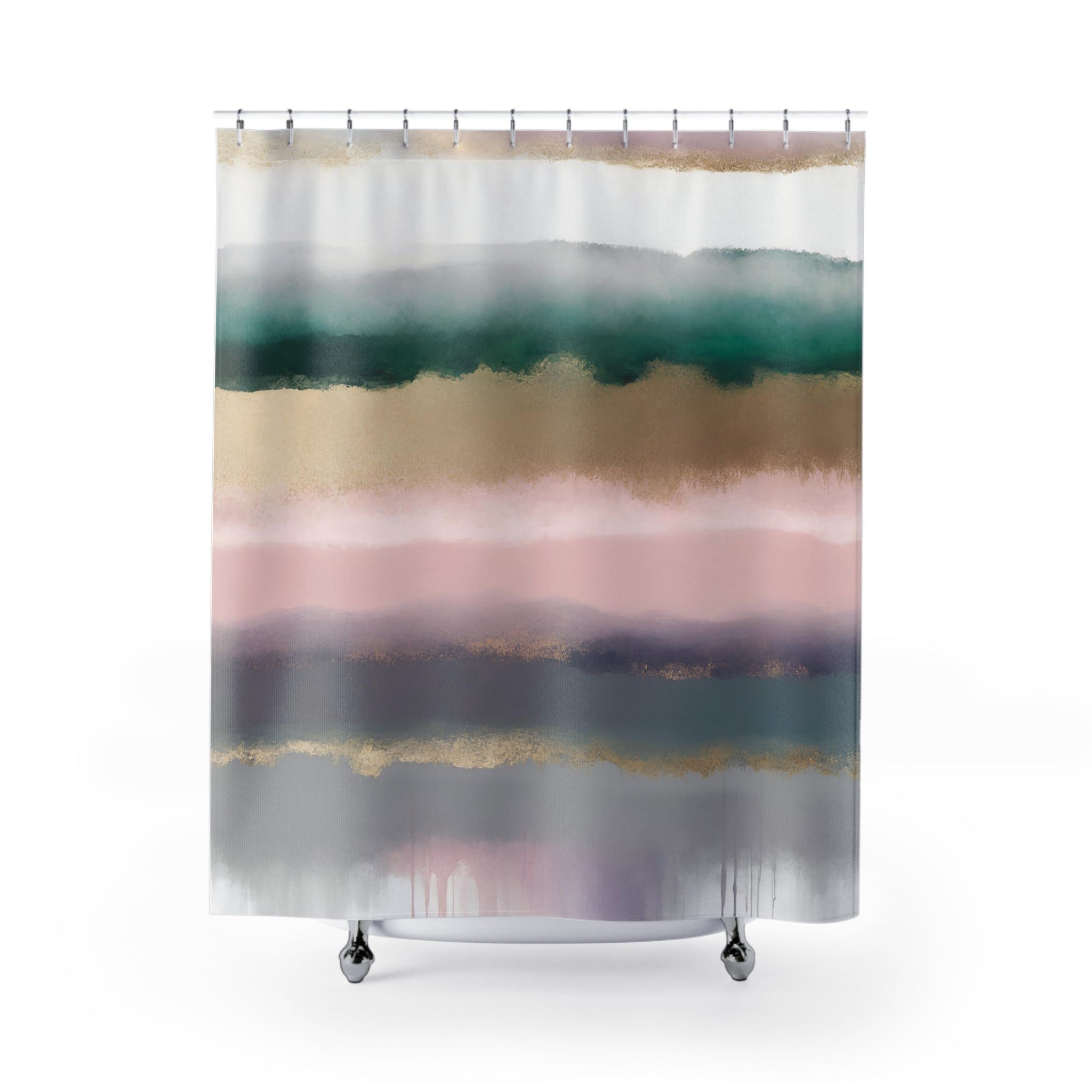 modern boho fabric shower curtain