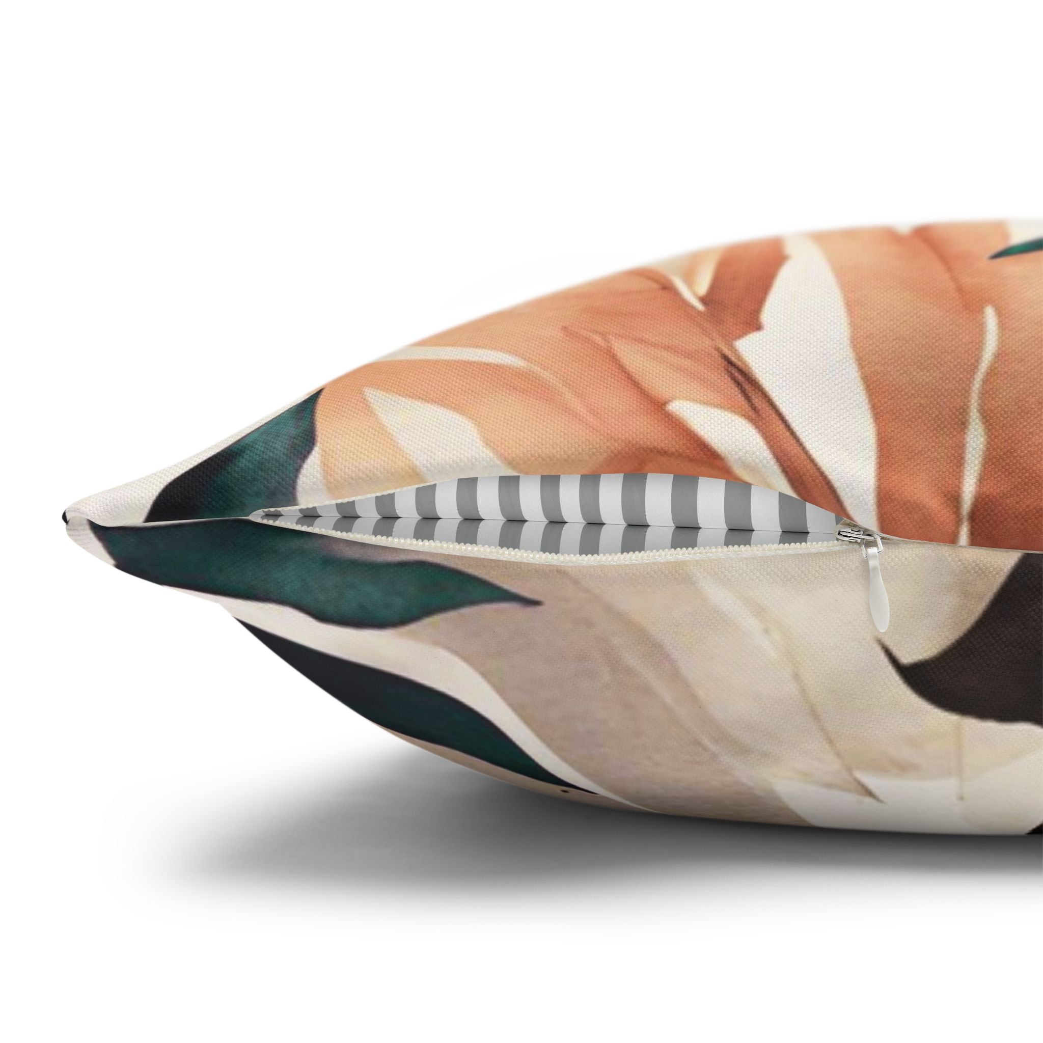 Abstract Pillow Cover | Jungle Beige Green Leaves Pillowcase