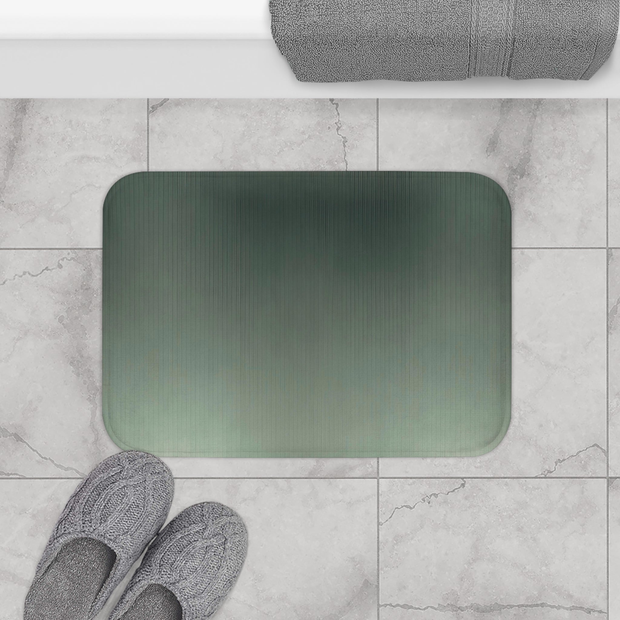 Abstract Bath Mat, Kitchen Mat | Sage Green Ombre