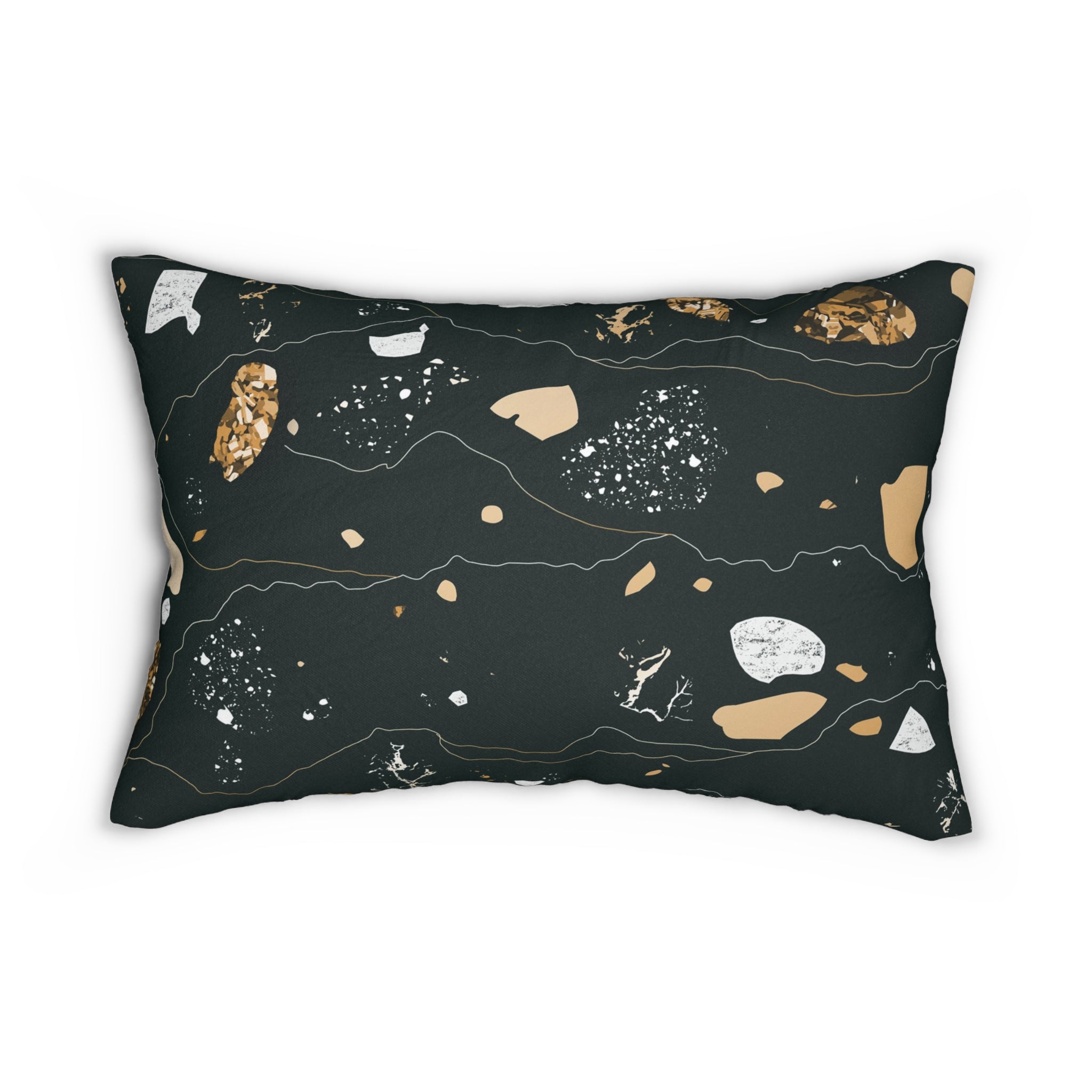 Abstract Lumbar Pillow | Black Beige