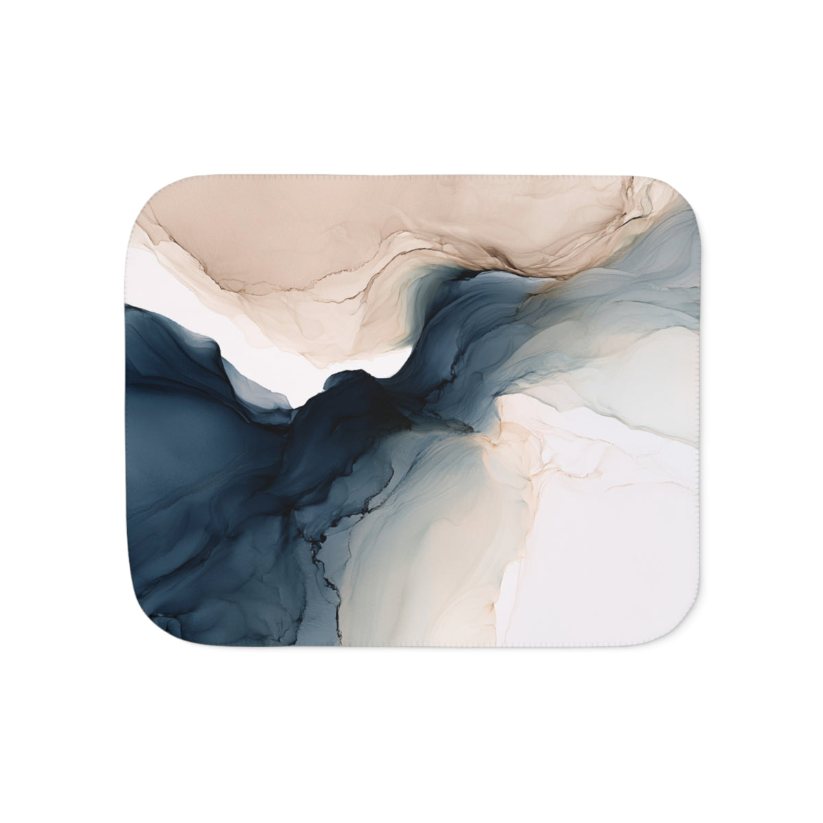 a square tray with an abstract painting on it