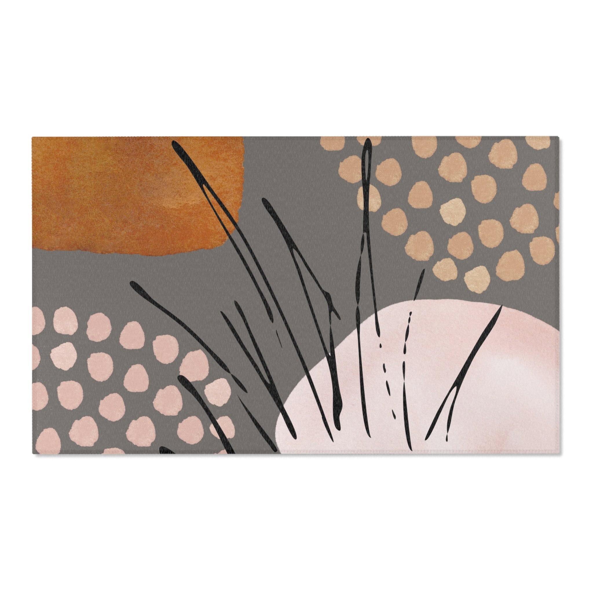 Abstract Area Rug | Blush Pink Grey Watercolor