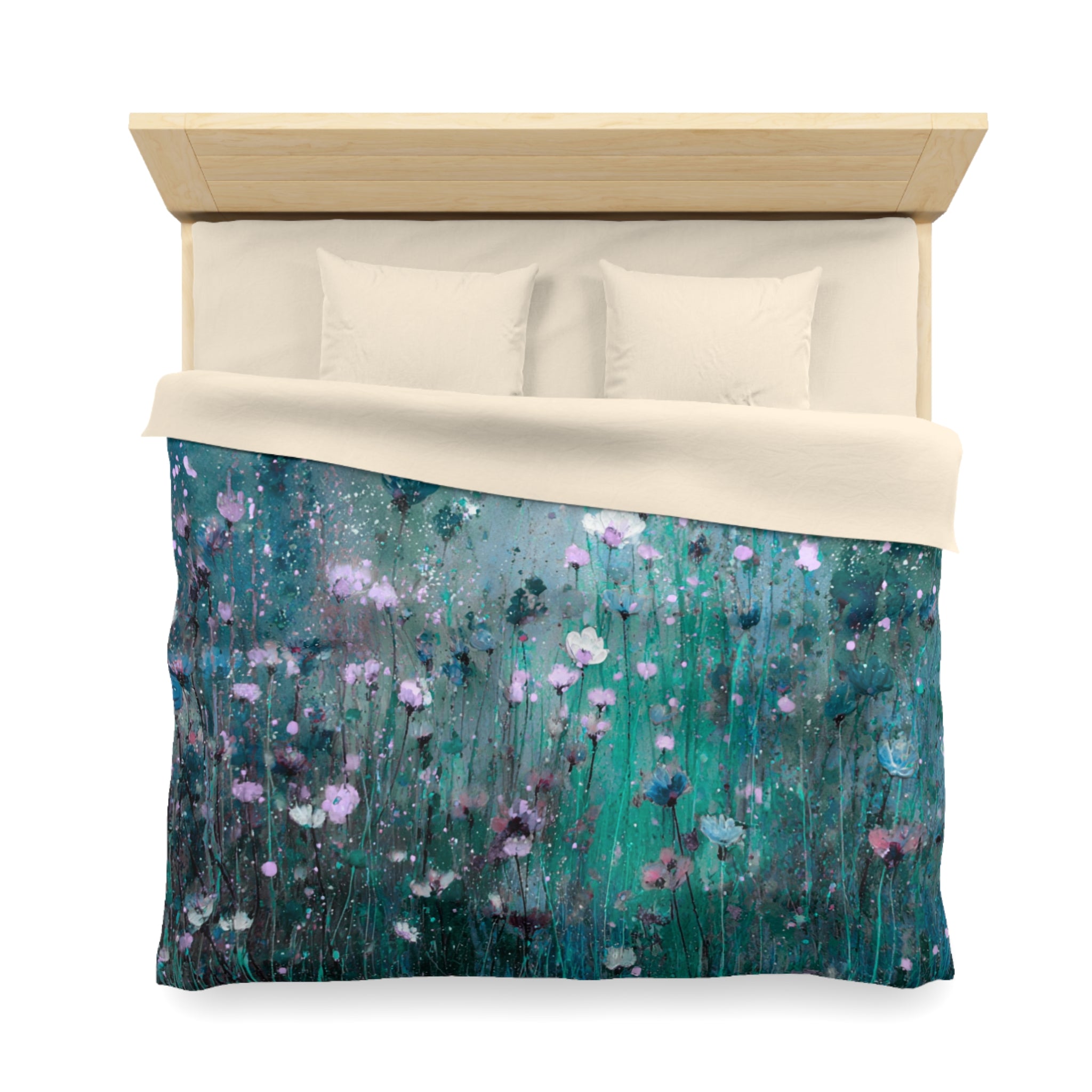 Floral Duvet, Pillow Cover | Teal Green Bedroom Decor