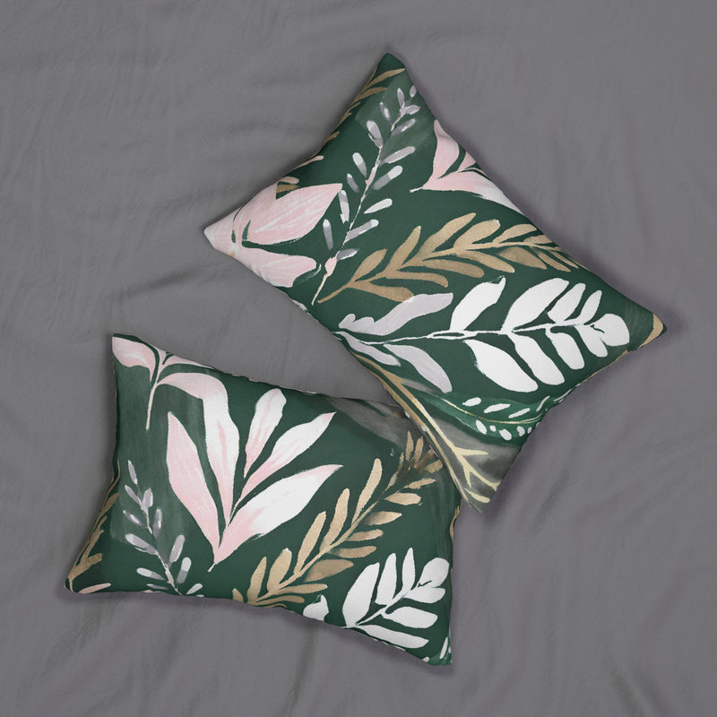 Boho Floral Lumbar Pillow | Sage Green, Beige Pink