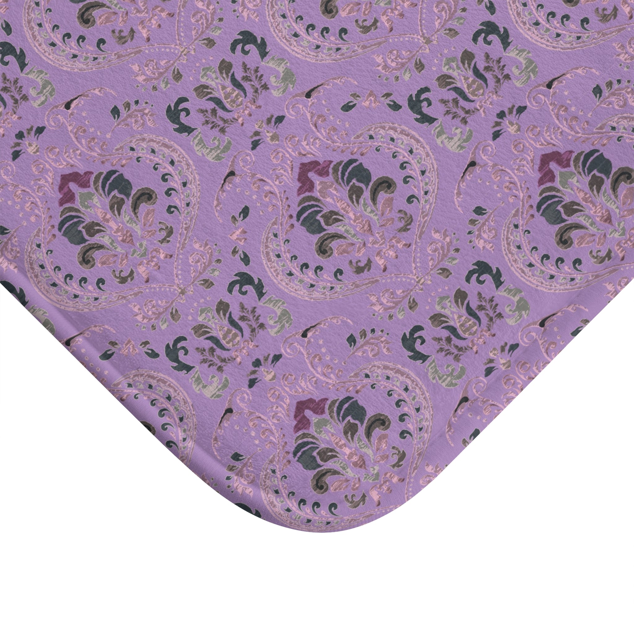 Damask Bath Mat | Lilac Lavender Purple Kitchen Mat