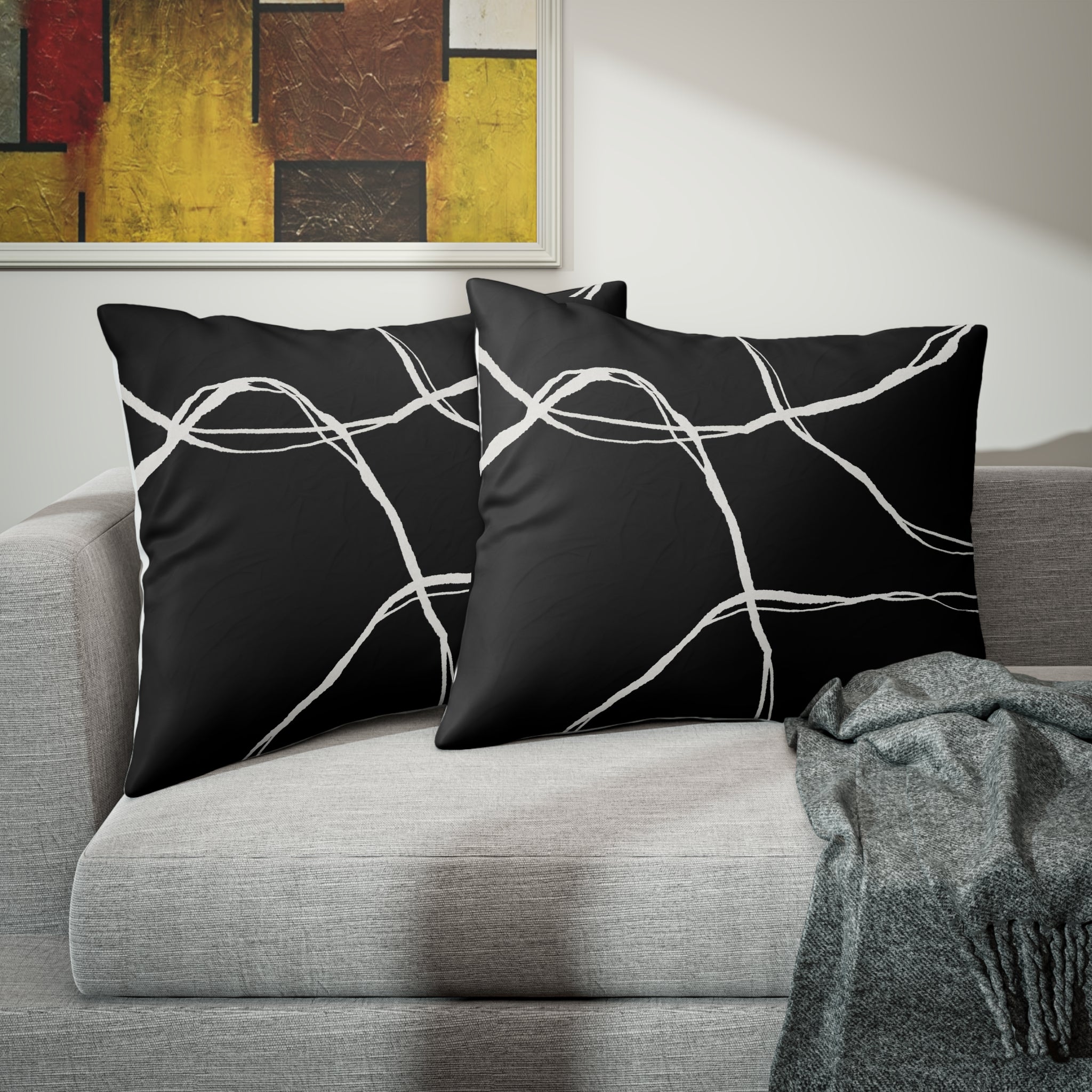 Bedding Pillow Sham | Black White Minimalist