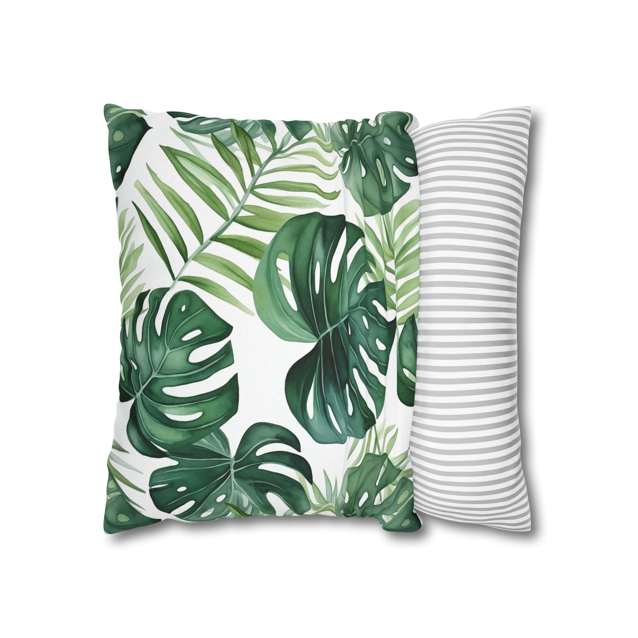 Green Monsteral Jungle Pillow Cover | Floral Pillowcase