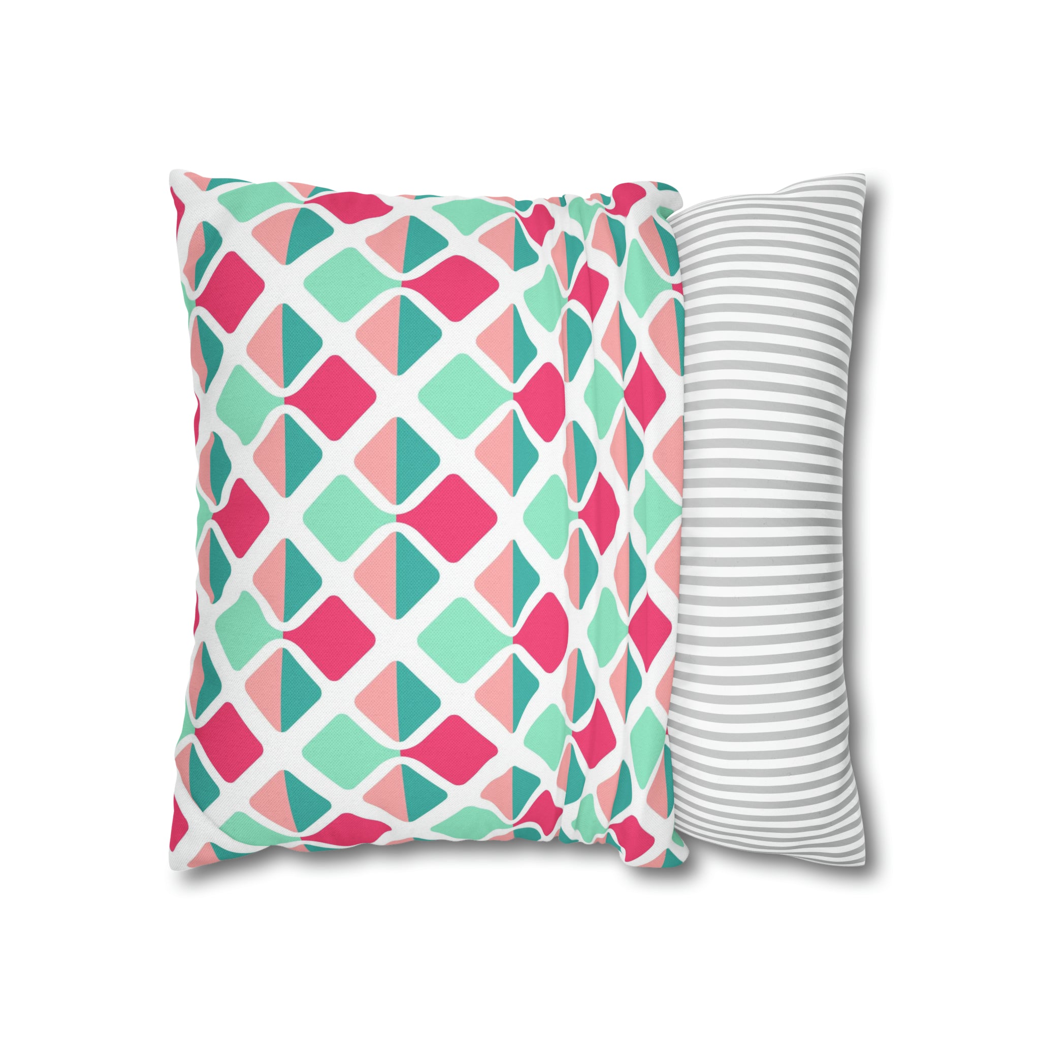 Modern Abstract Pillow Cover | Magenta Pink, Mint Green