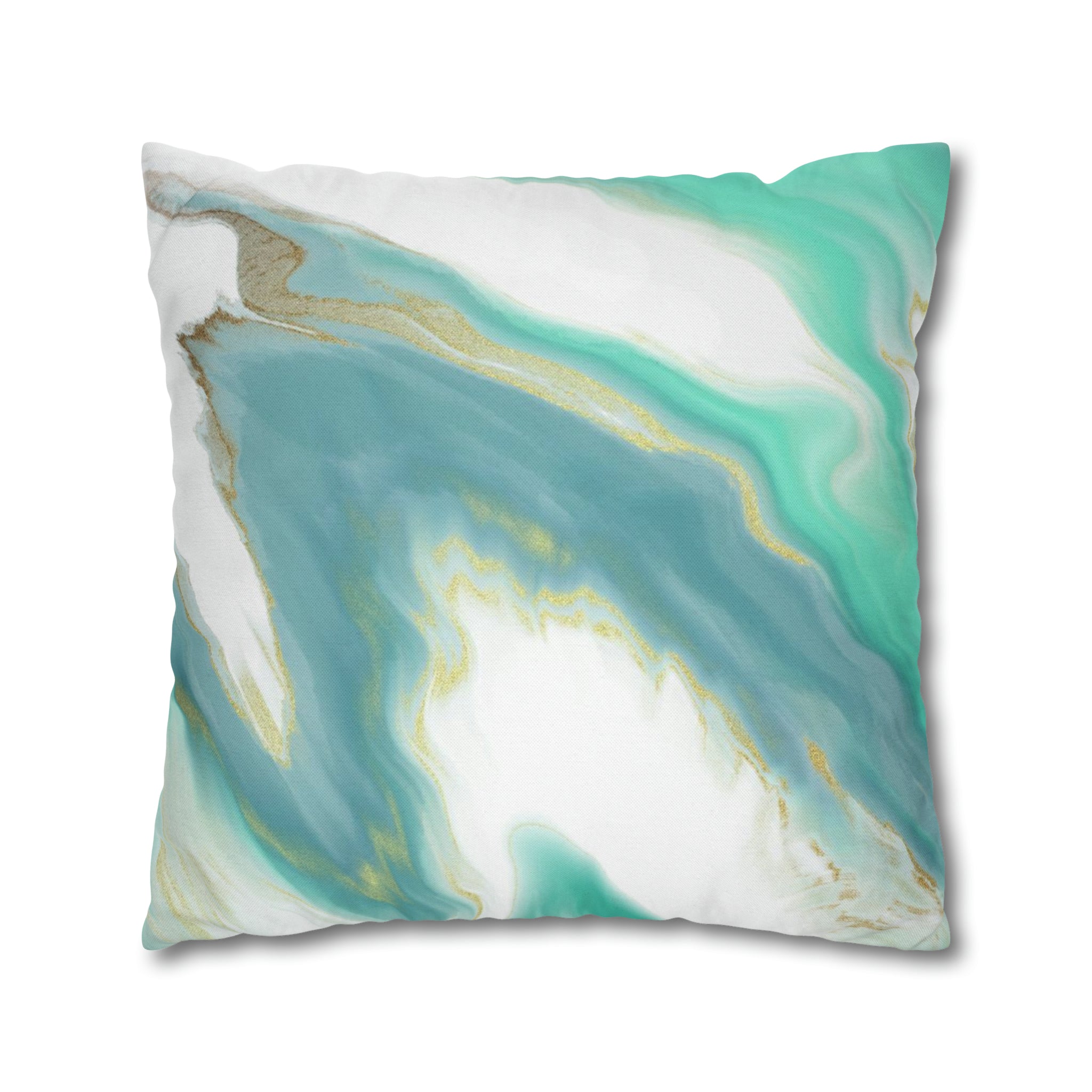 Abstract Pillow Cover | Sage Green Blue, White Beige