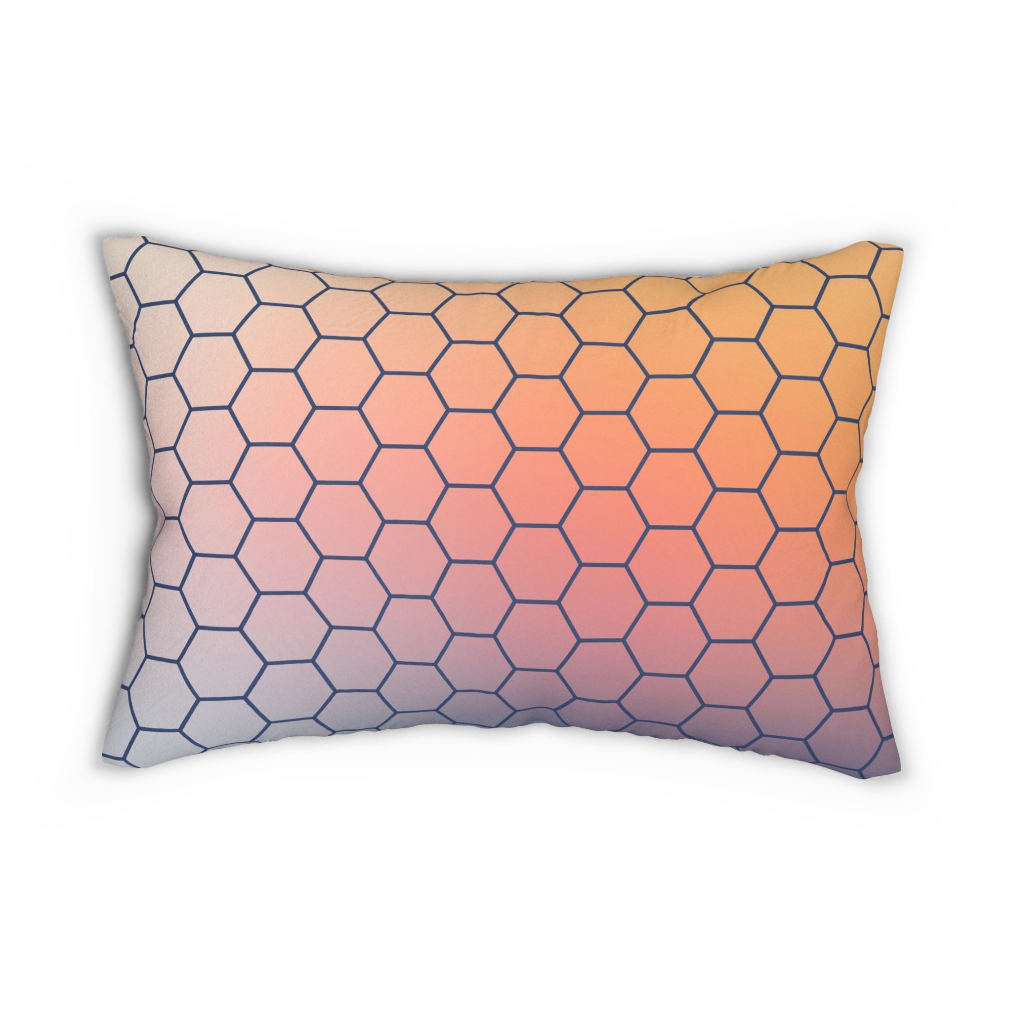 Geometric Lumbar Pillow | Abstract Ombre, Blue Pink