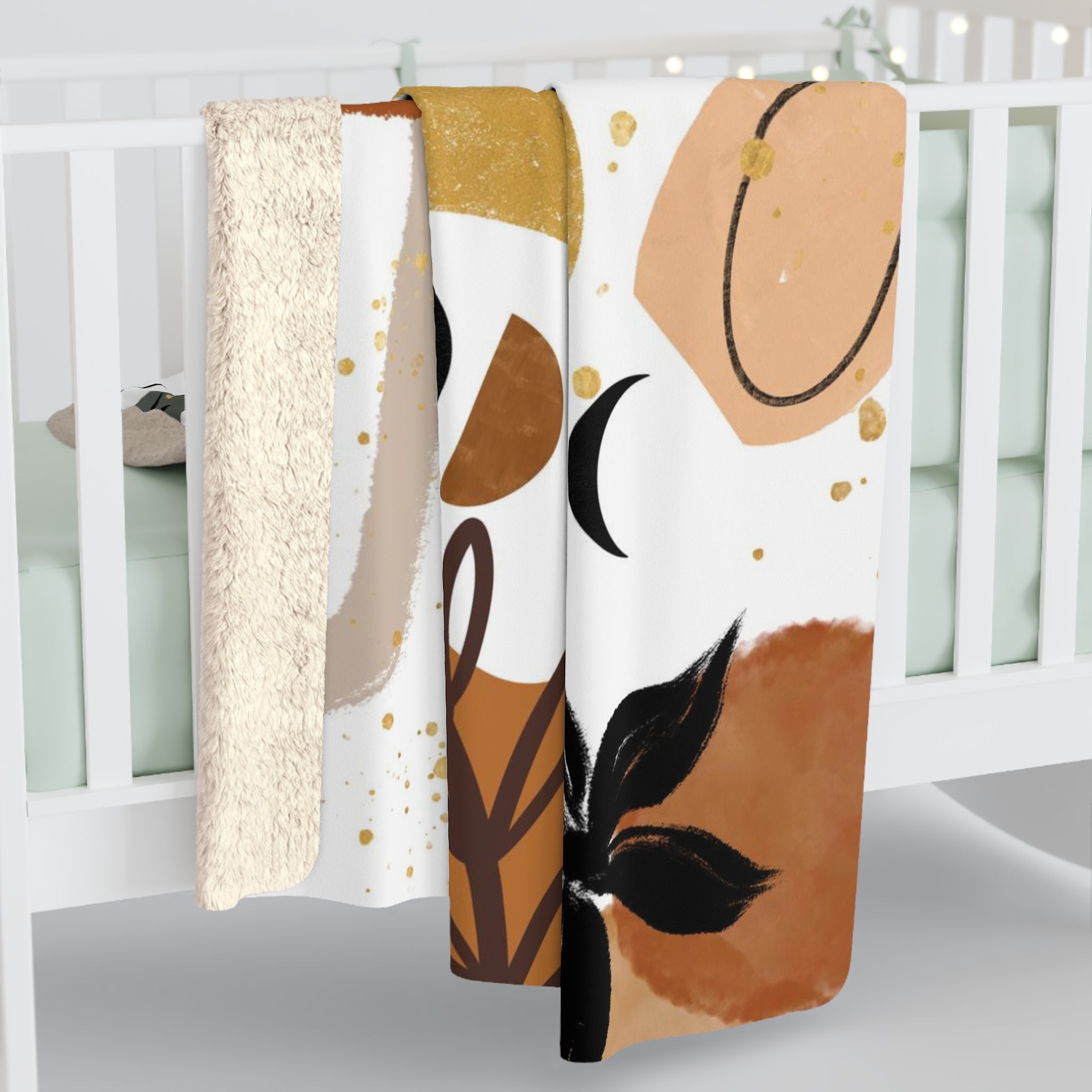 Abstract Desert Landscape Throw Blanket | Bohemian Brown Terracotta