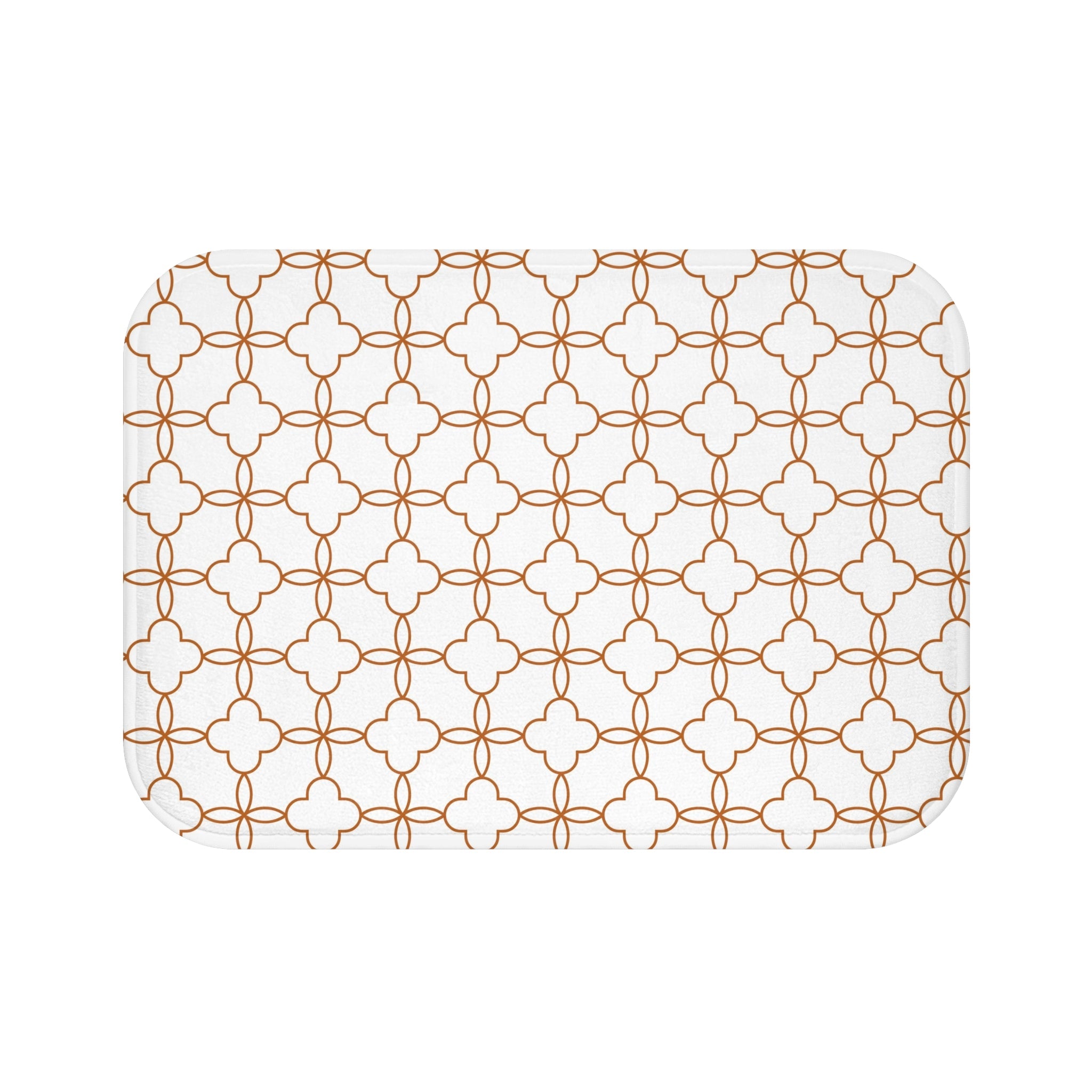 Bath, Kitchen Mat | Art Deco Geometric Beige White