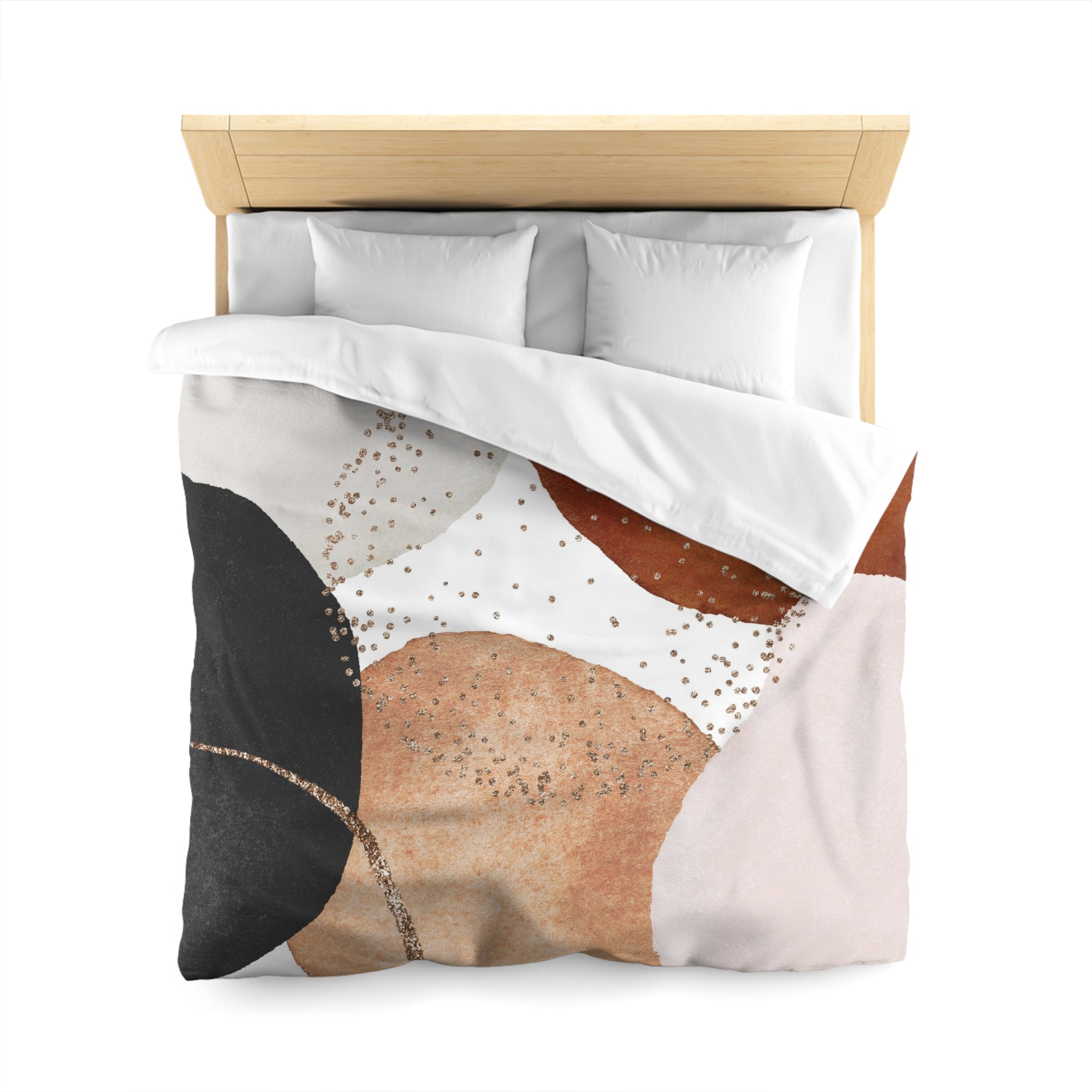Boho Duvet, Pillow Cover Set | Modern Rust Beige, Grey Black Bedding Decor
