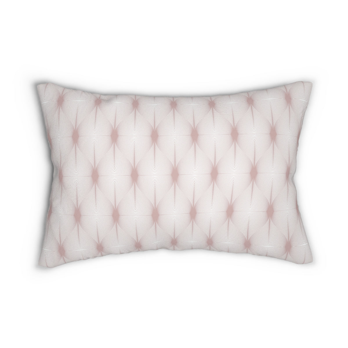 Blush Pink Deco Linework Lumbar Pillow 14x20, Pastel Accent Pillow