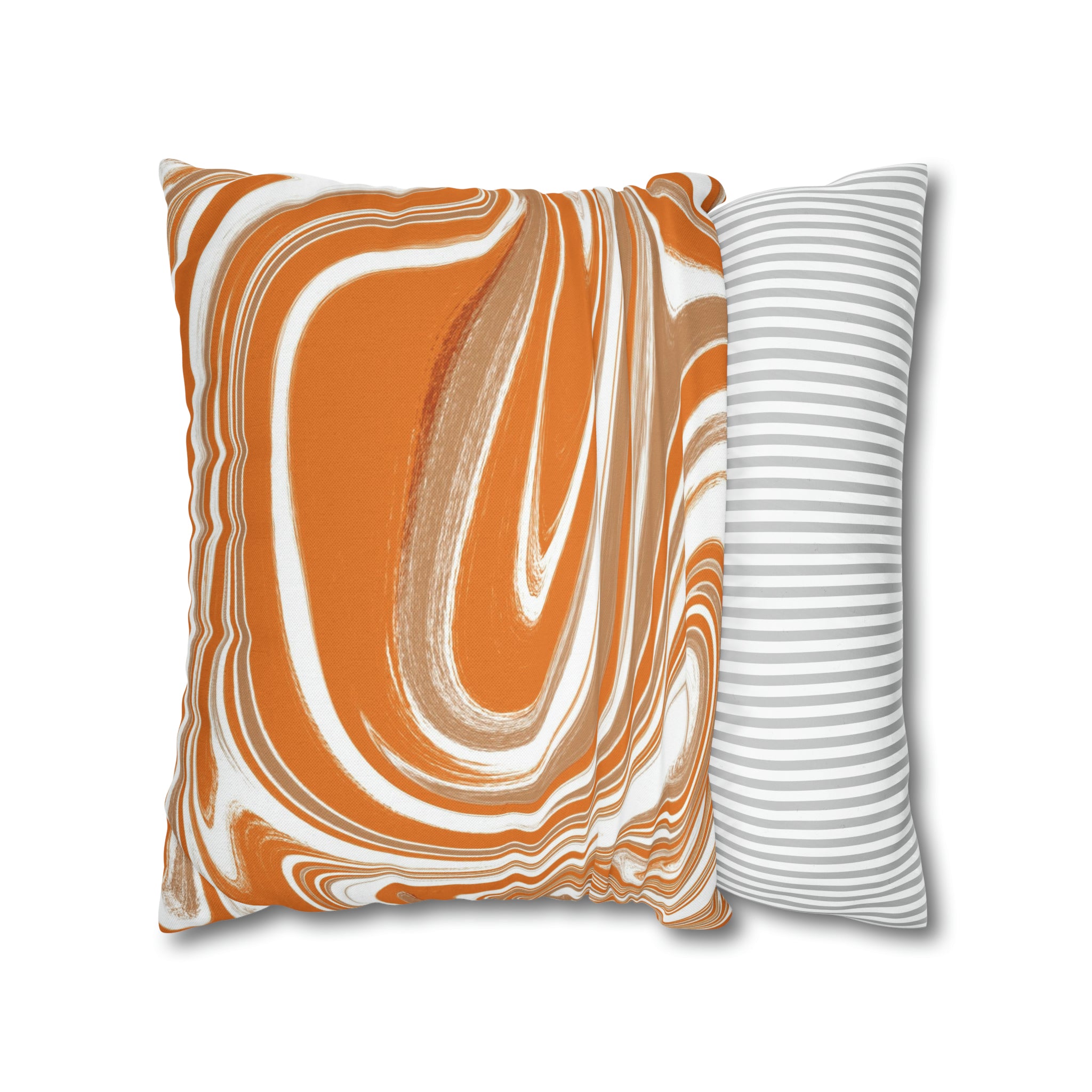 Abstract Pillow Cover | Orange Beige White Retro