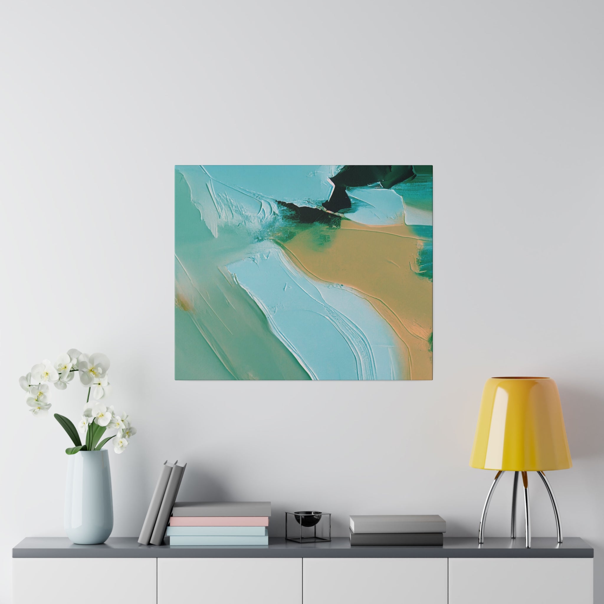 Canvas Wall Art | Earthy Beige Blue Green Wall Artwork