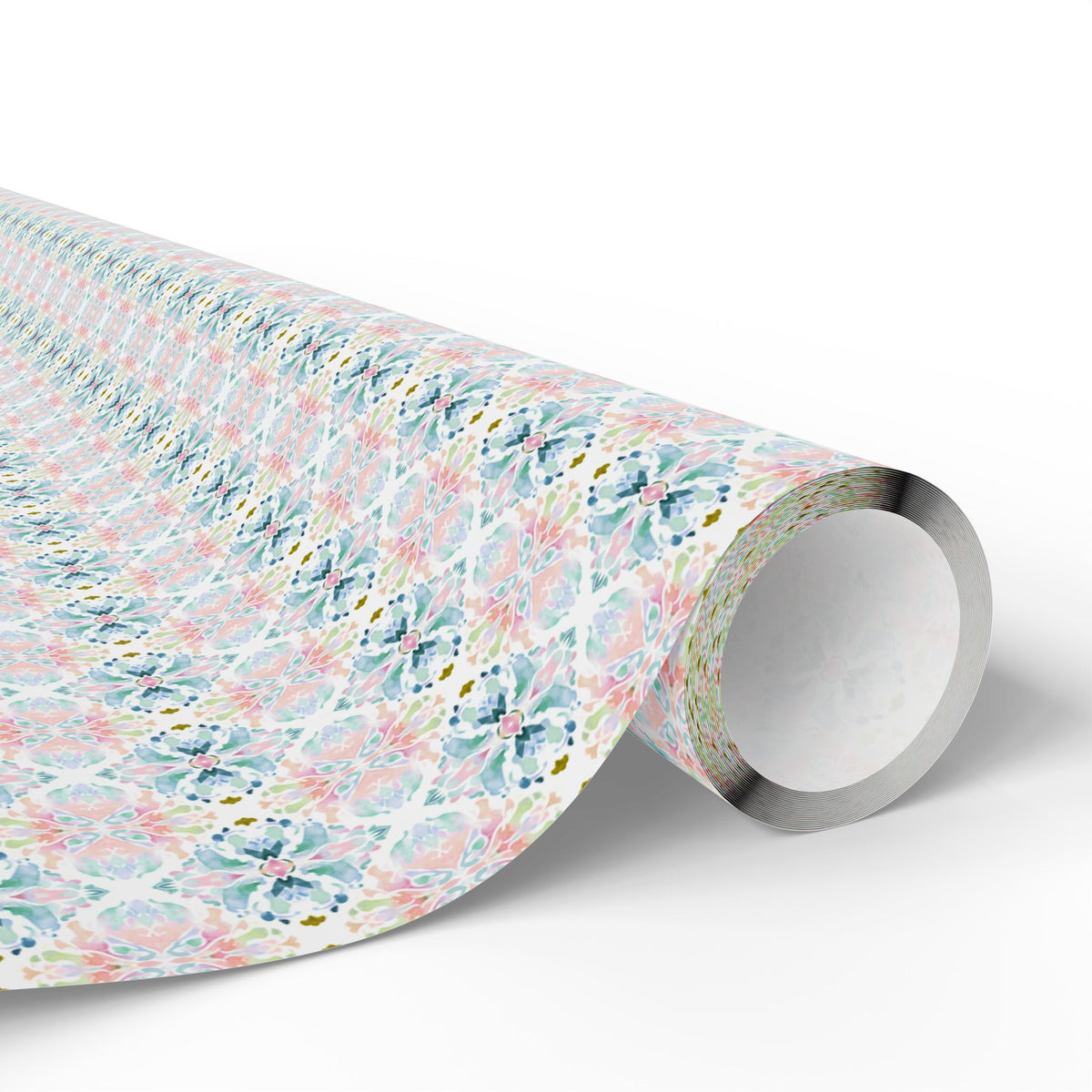 Blush Teal Olive Watercolor Wrapping Paper, Mirrored Gift Wrap