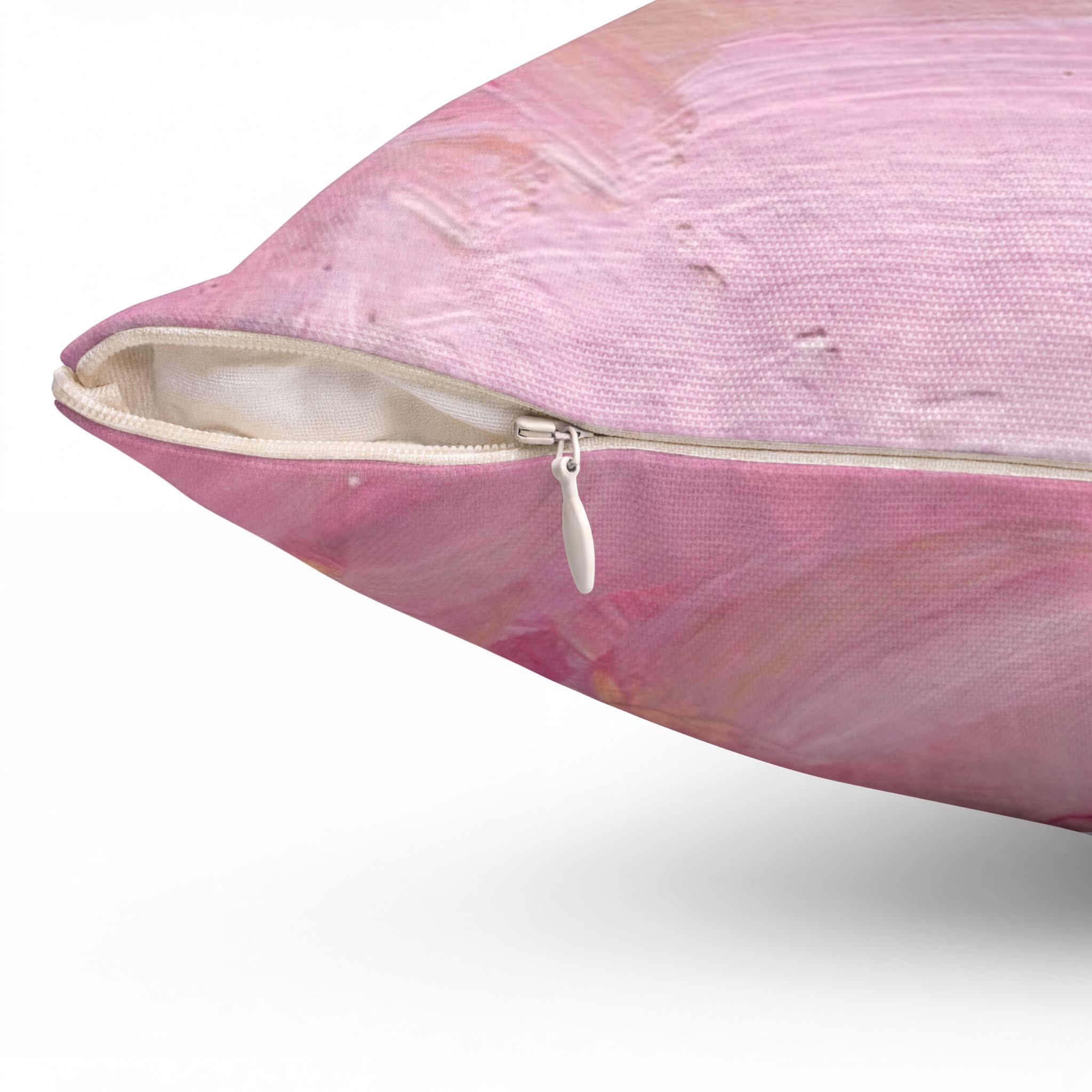 Abstract Pillow Cover Pink Cotton Candy close-up of the fabric detail