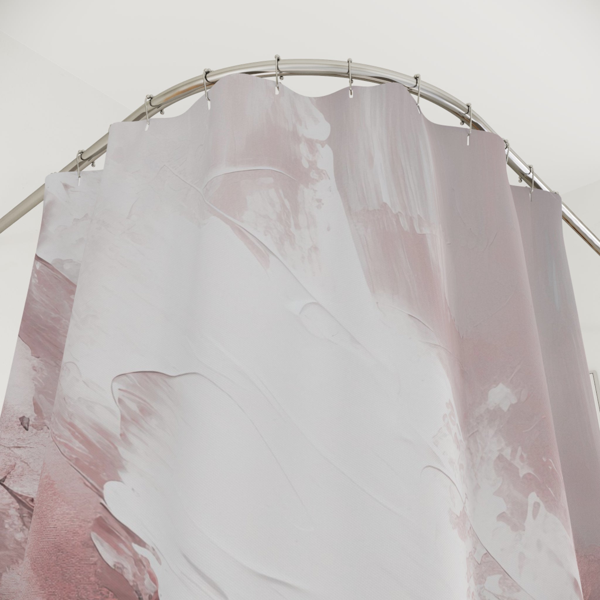 Boho Shower Curtain | Burgundy Grey White Fabric Curtain