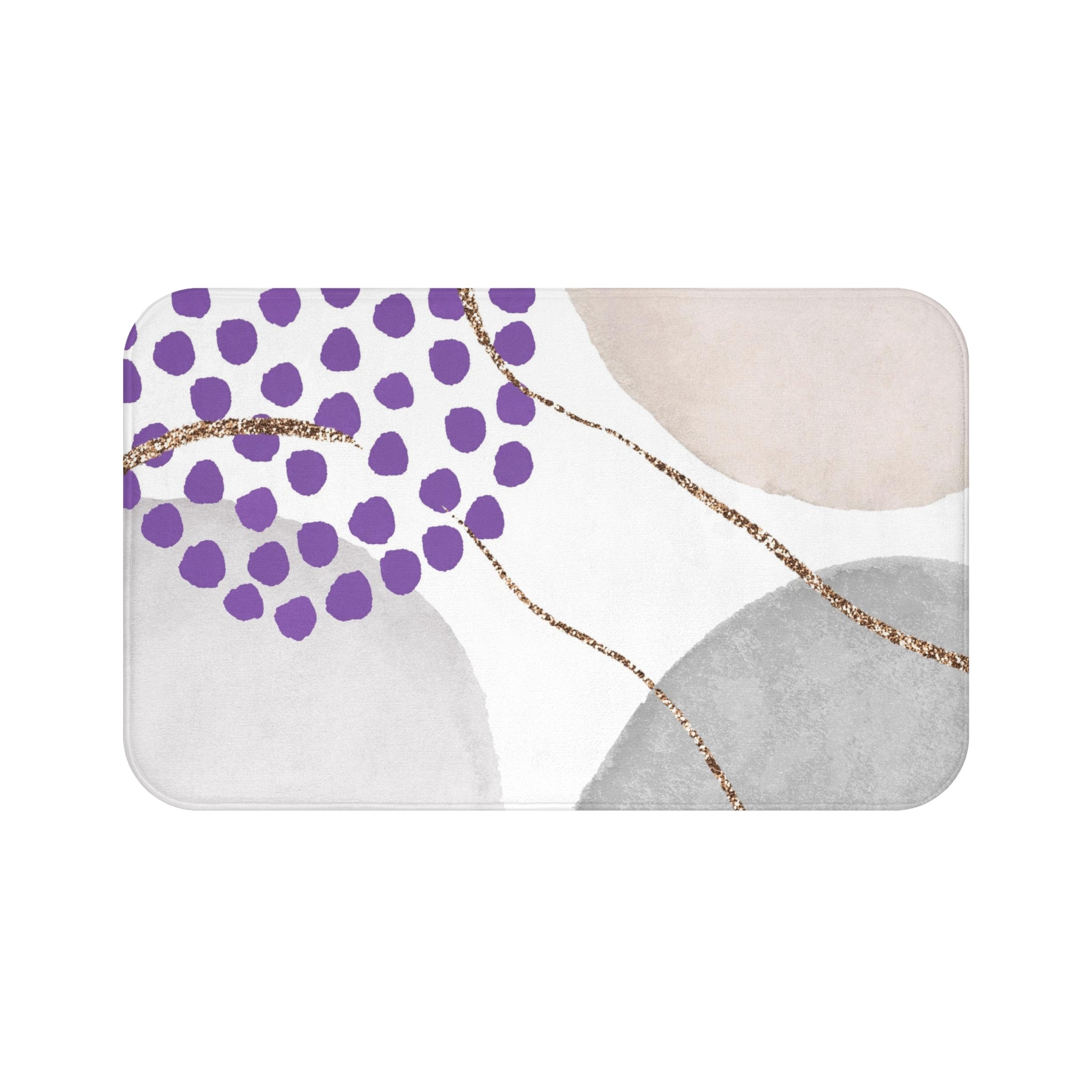 Abstract Bath Mat, Kitchen Mat | Lavender Grey, White