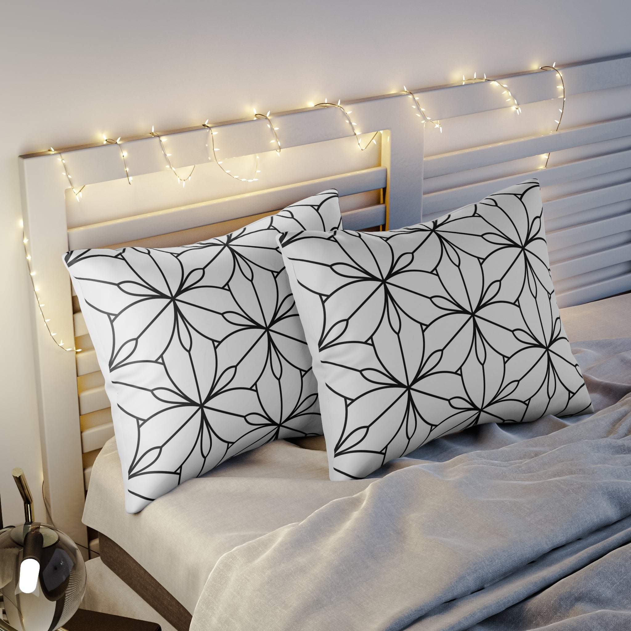 Art Deco Bedding Pillow Sham | White Black Geometric