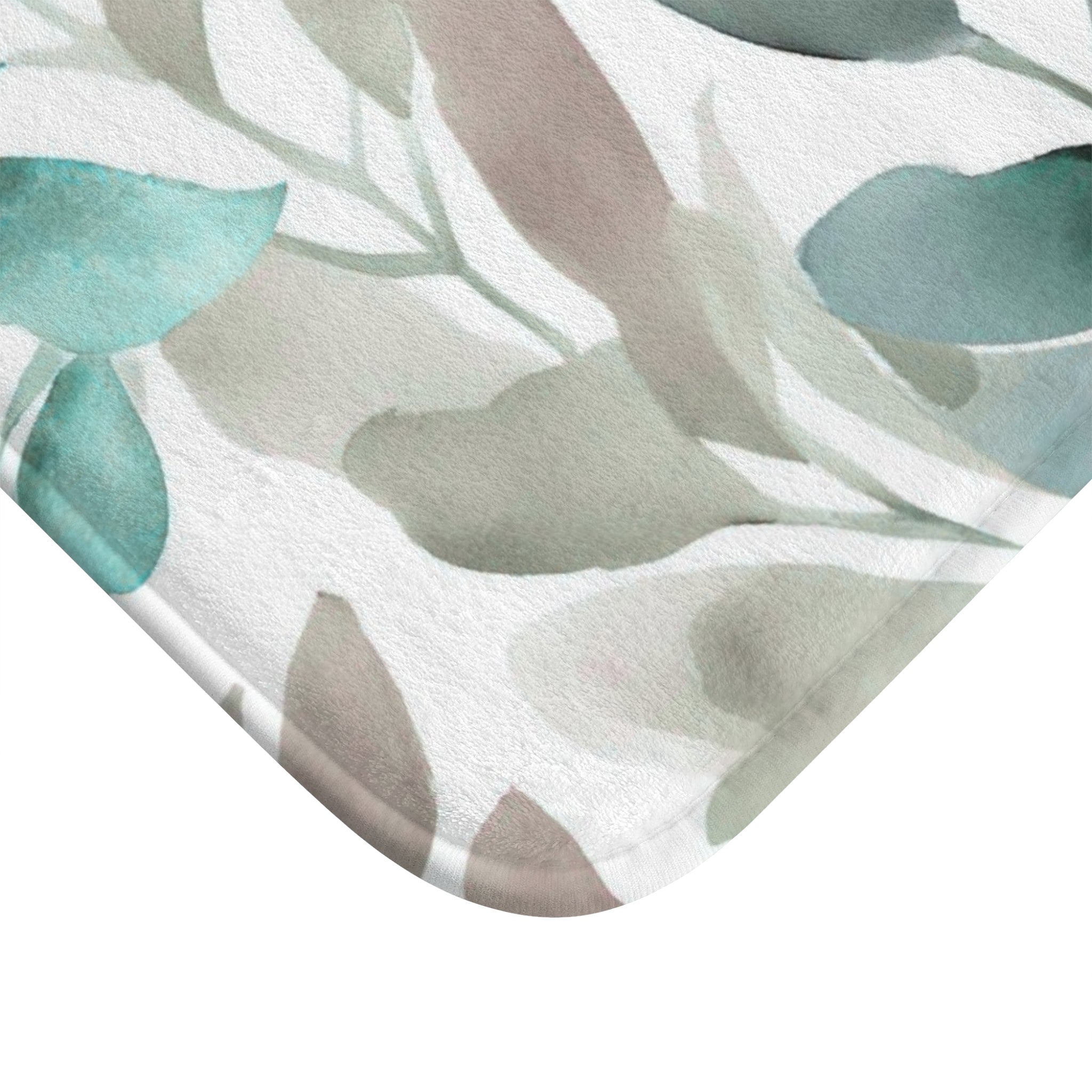 Floral Leaves Bath Mat | Watercolor Kitchen Mat